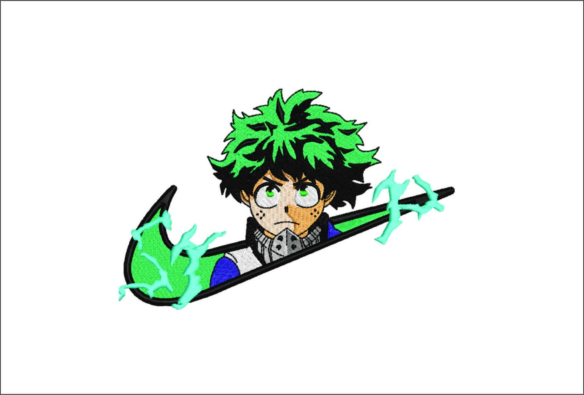 Nike Swoosh Deku Dragon Ballz - Anime- Elegant embroidery design file - instant download