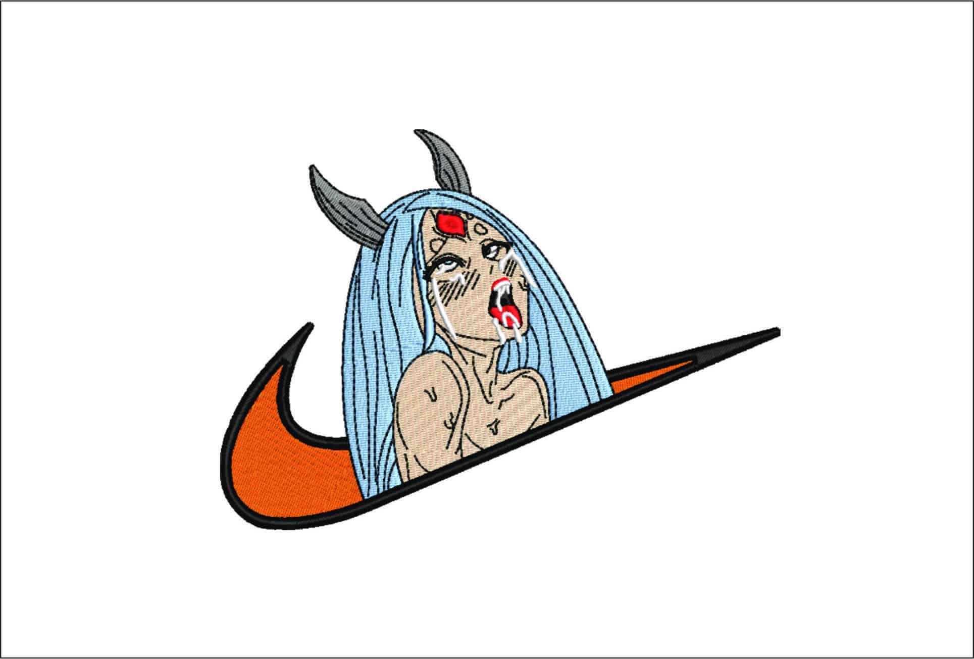 Nike Swoosh Kaguya - Anime - Anime- Elegant embroidery design file - instant download