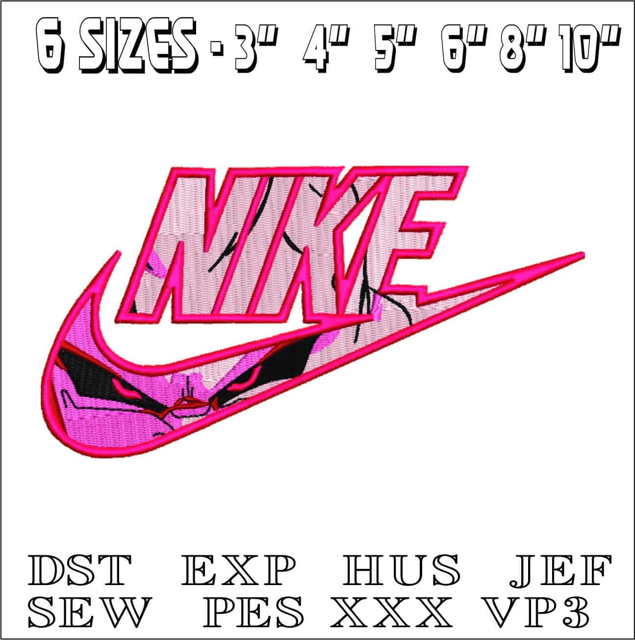 Nike Swoosh Kid Buu - Dragon Ballz- Elegant embroidery design file - instant download (Copy) — view 2