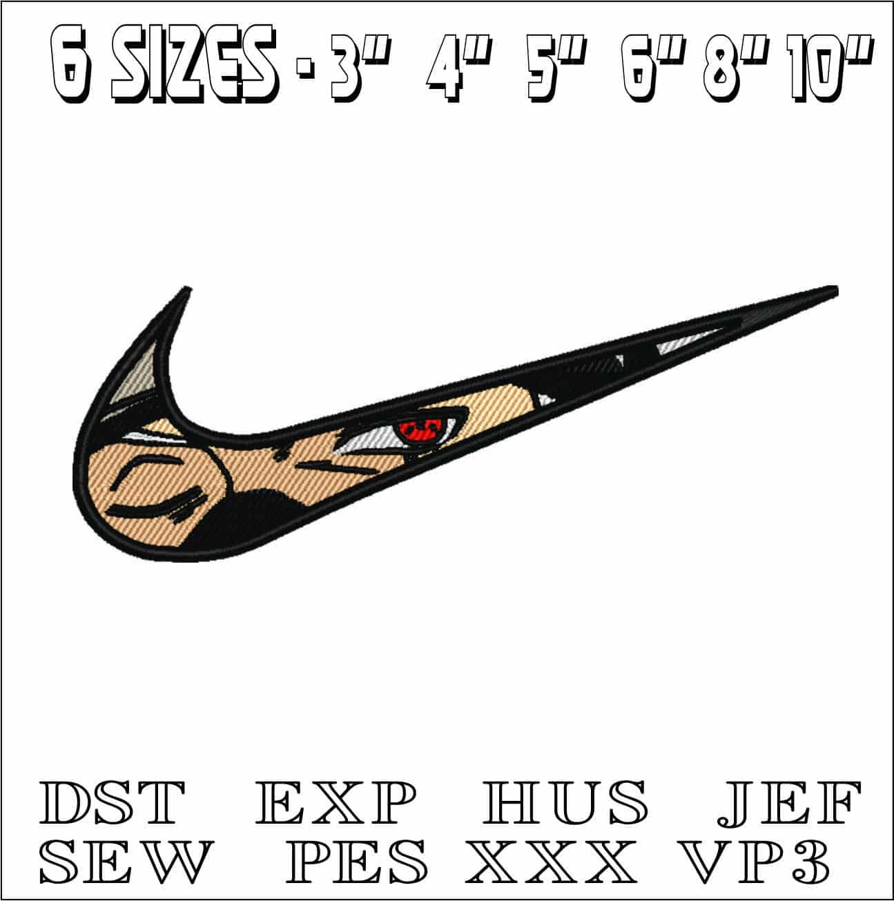 Nike Swoosh Kakashi eye - Anime- Elegant embroidery design file - instant download — view 2