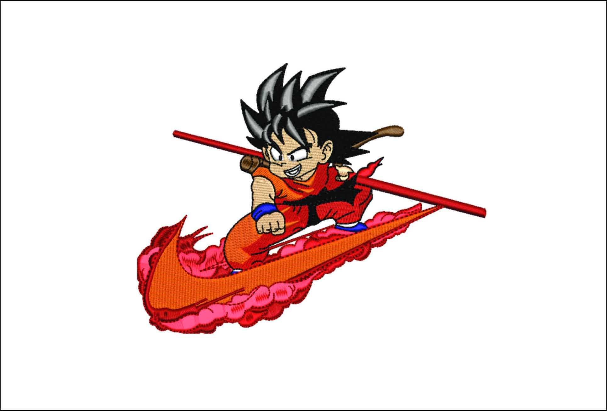 Nike Swoosh Kid Guko Dragon Ballz - Anime- Elegant embroidery design file - instant download