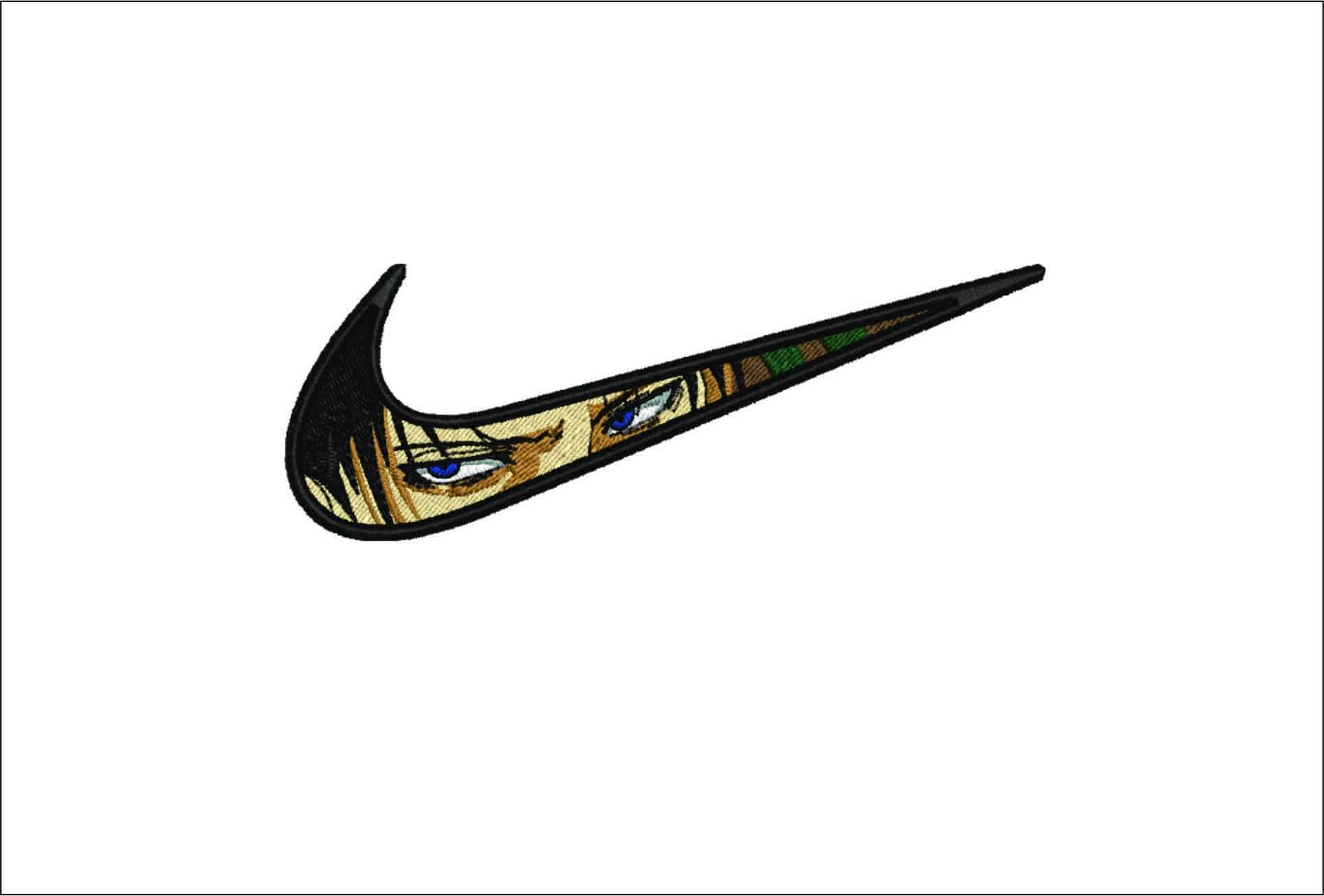 Nike Swoosh Levi eyes - Anime- Elegant embroidery design file - instant download