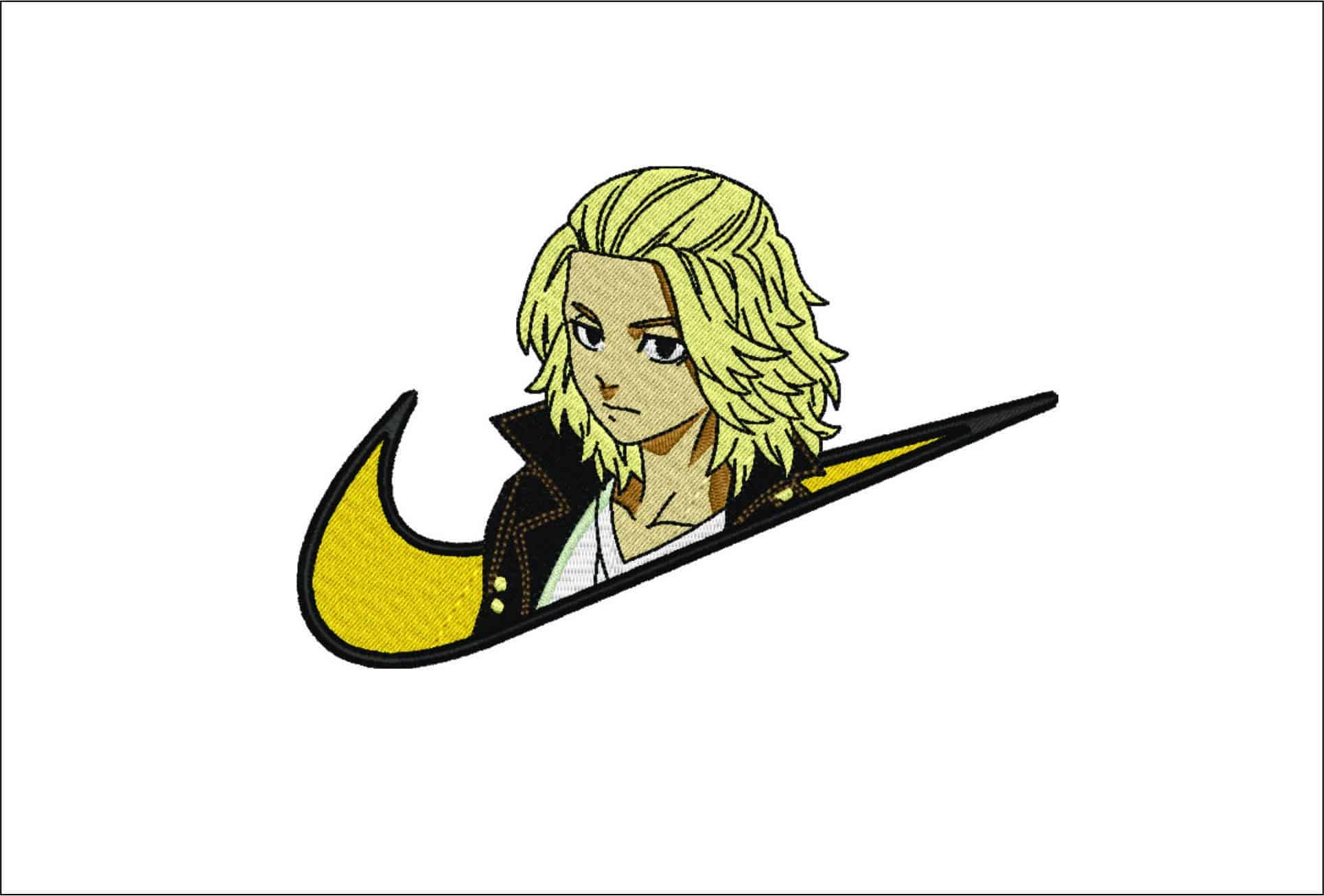 Nike Swoosh Mikey Tokyo - Anime- Elegant embroidery design file - instant download