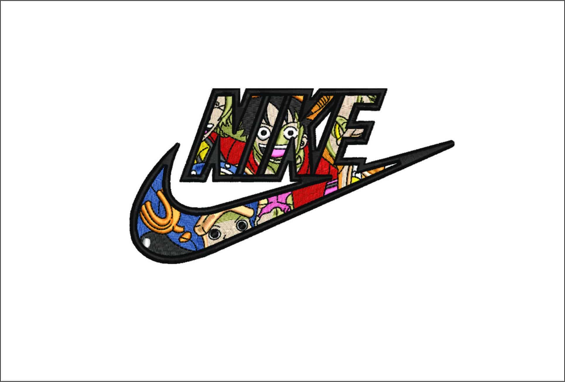 Nike Swoosh One Piece Pattern - Anime- Elegant embroidery design file - instant download