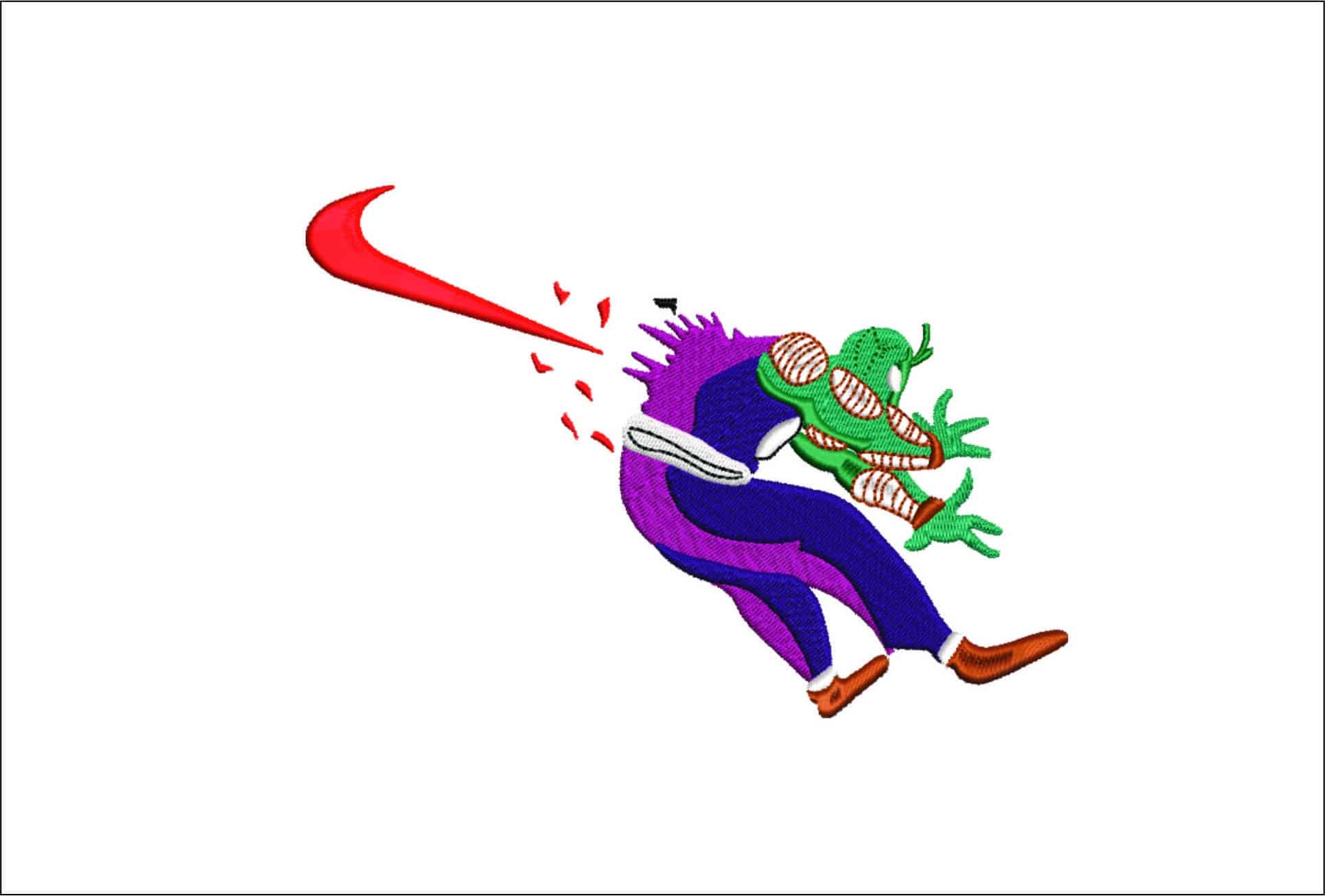 Nike Swoosh Piccolo - Dragon Ballz- Elegant embroidery design file - instant download