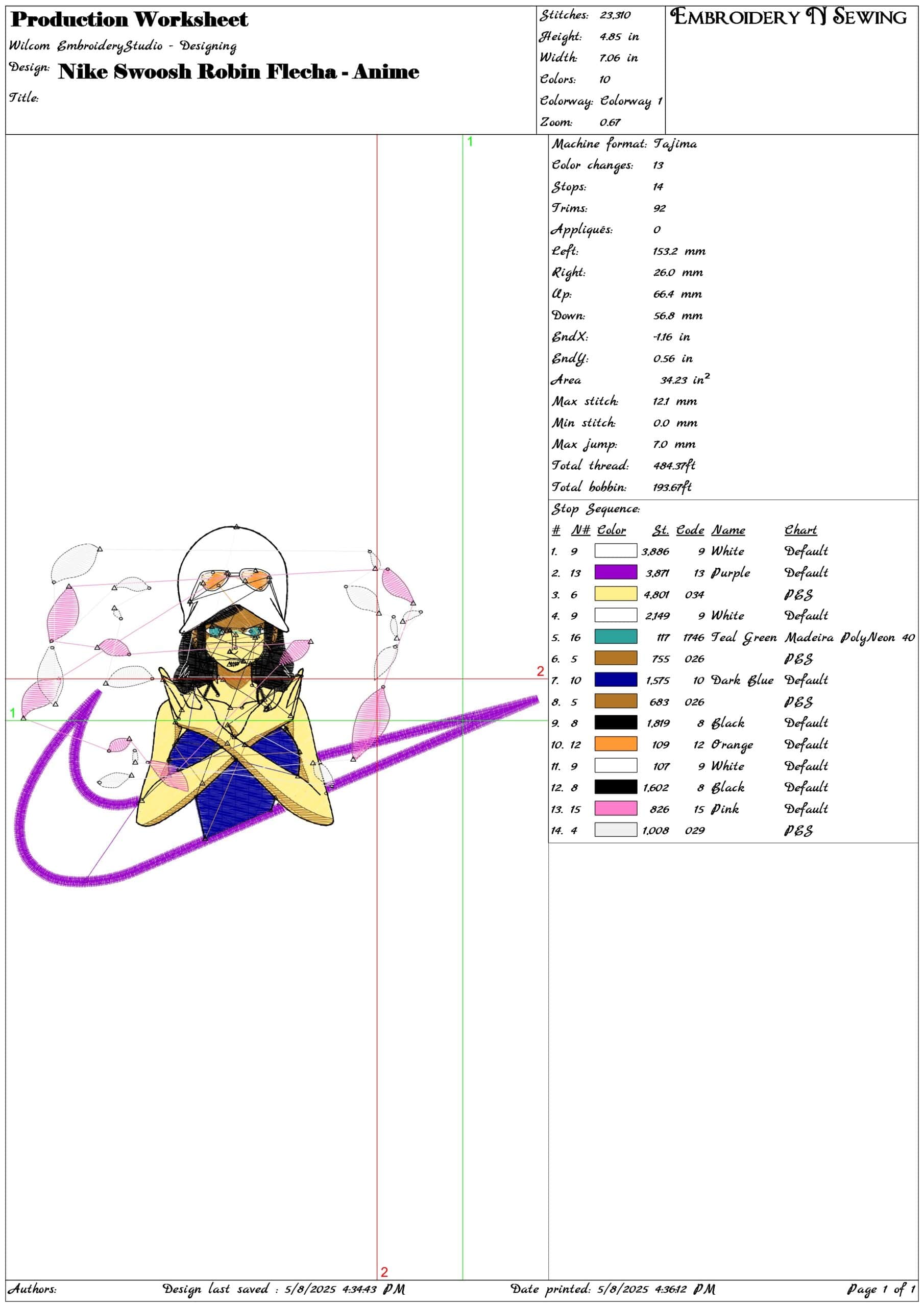 Nike Swoosh Robin Flecha - Anime- Elegant embroidery design file - instant download — view 3
