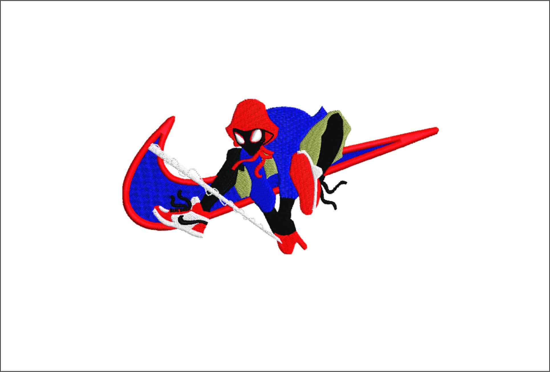Nike Swoosh Spider Man Teenager webshot- Elegant embroidery design file - instant download