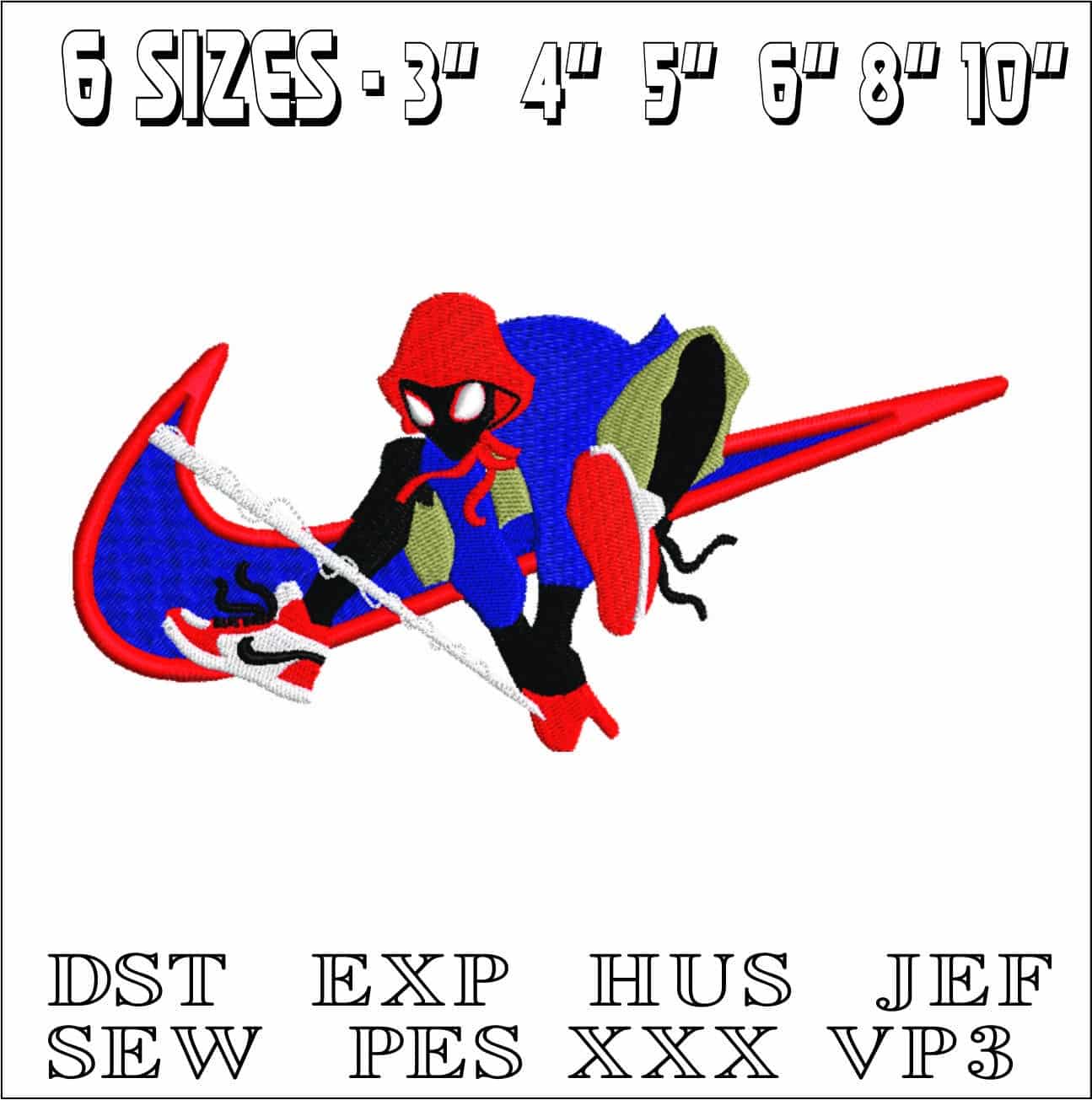 Nike Swoosh Spider Man Teenager webshot- Elegant embroidery design file - instant download — view 2