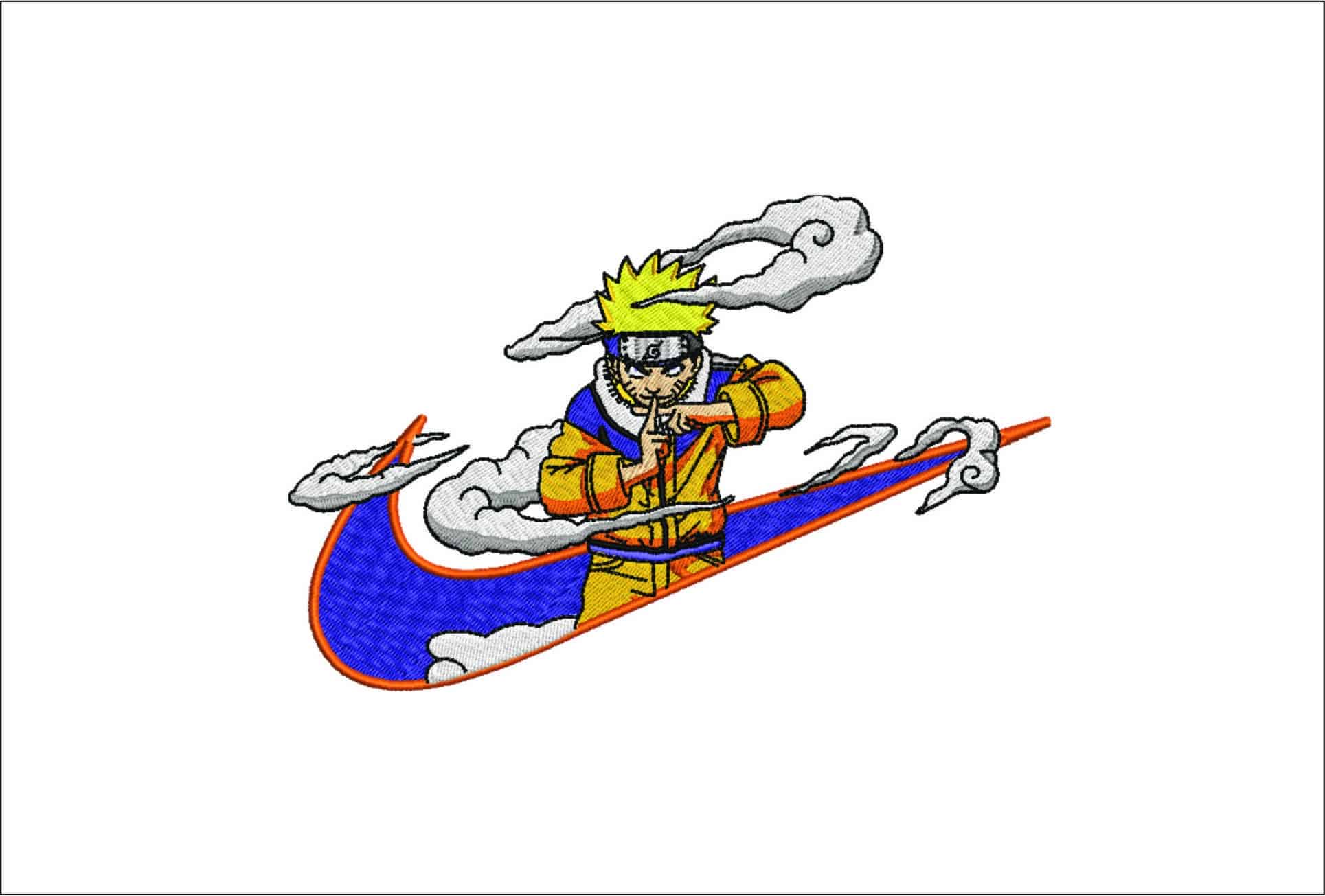 Nike Swoosh Unzumaki Naruto - Anime- Elegant embroidery design file - instant download