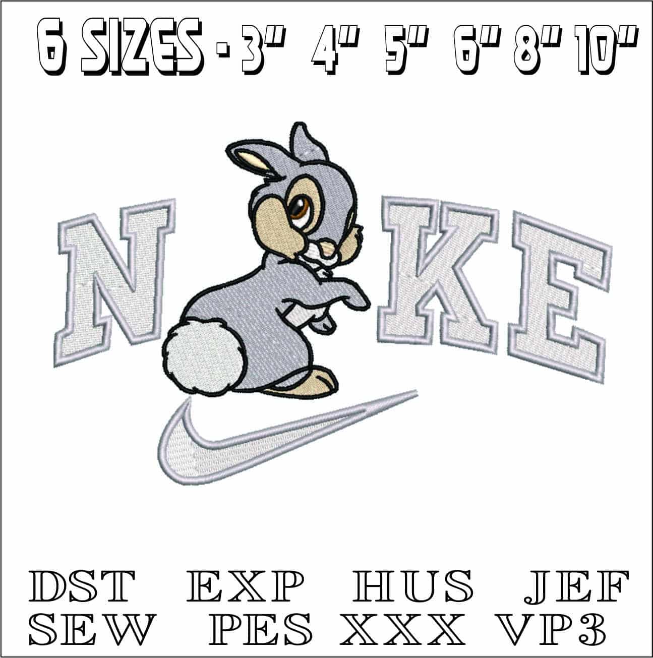 Nike Thumper- Elegant embroidery design file - instant download — view 2