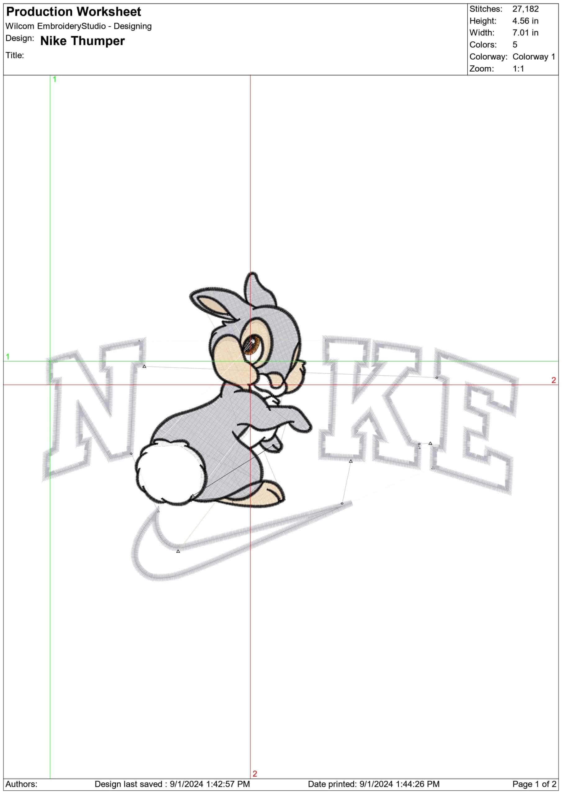 Nike Thumper- Elegant embroidery design file - instant download — view 4