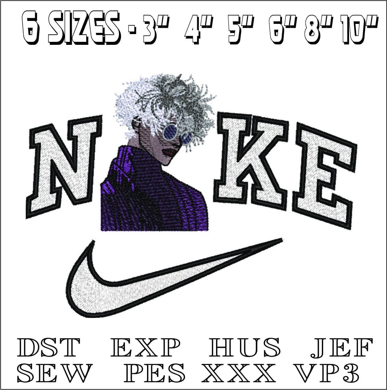 Nike Trendy 80's Man- Elegant embroidery design file - instant download — view 2