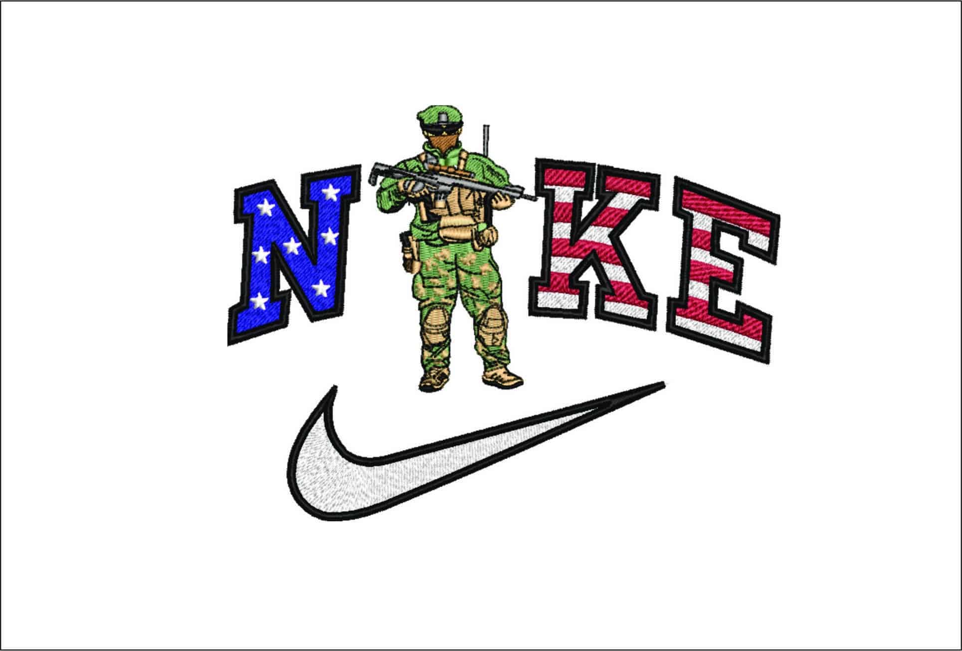 Nike USA Army Ranger- Elegant embroidery design file - instant download