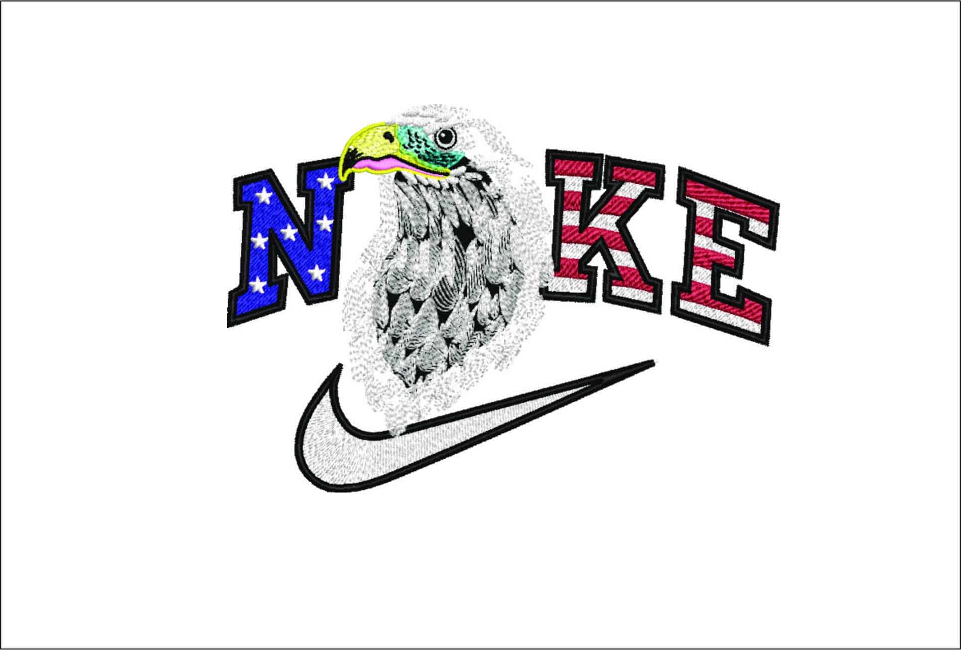 Nike USA Eagle Head- Elegant embroidery design file - instant download