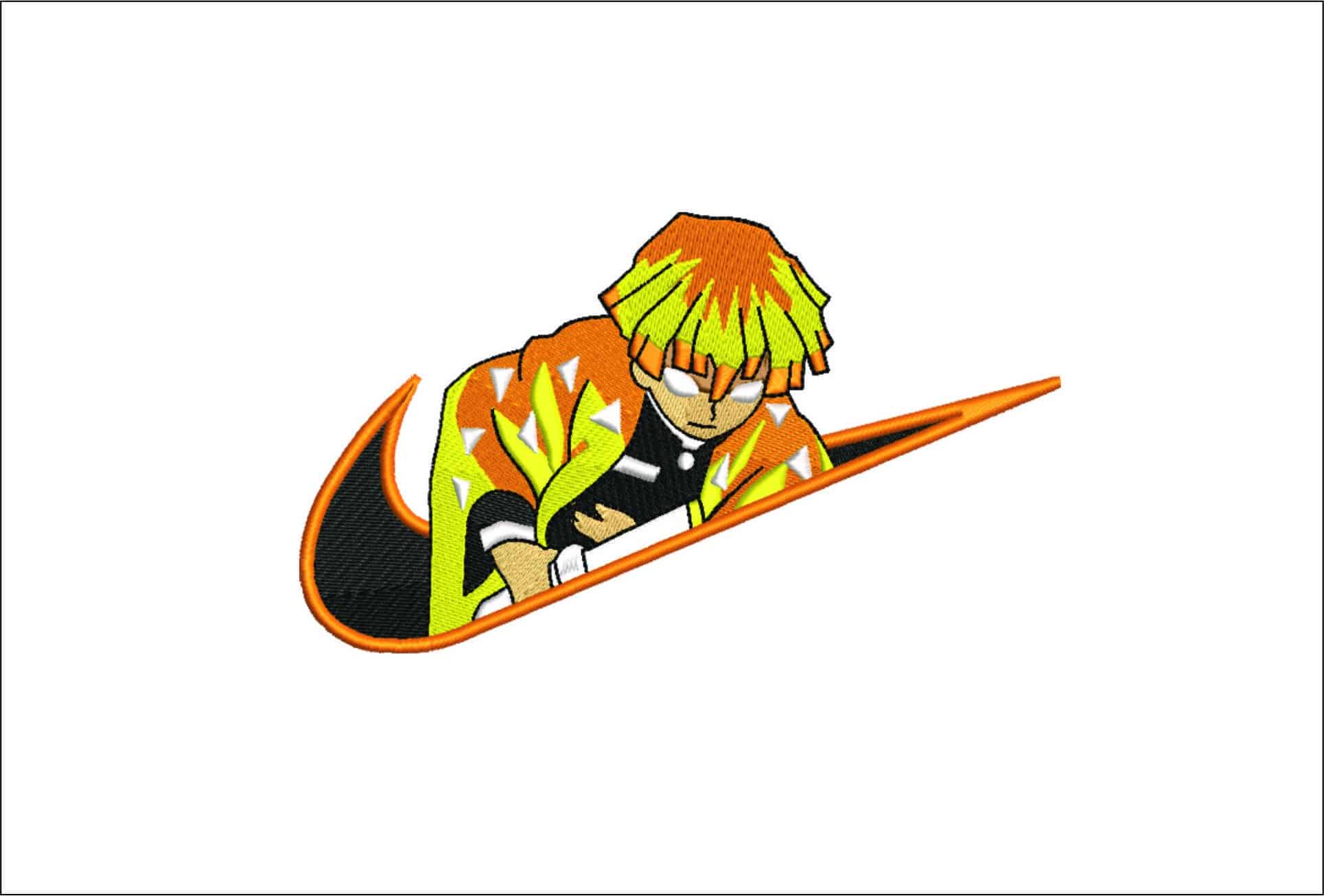 Nike Zenitsu Agatsuma - Anime- Elegant embroidery design file - instant download