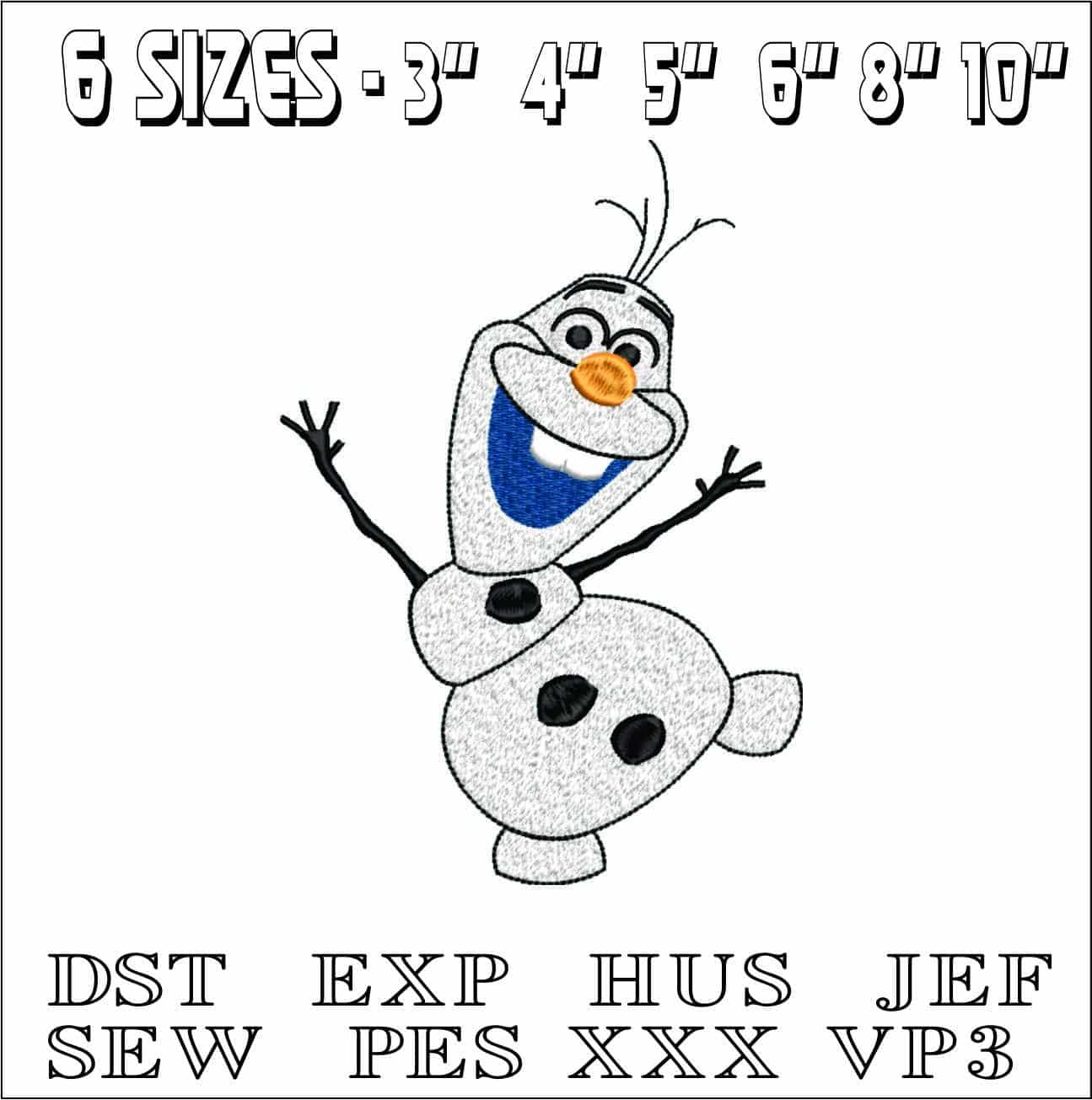 Olaf Frozen- Elegant embroidery design file - instant download — view 2