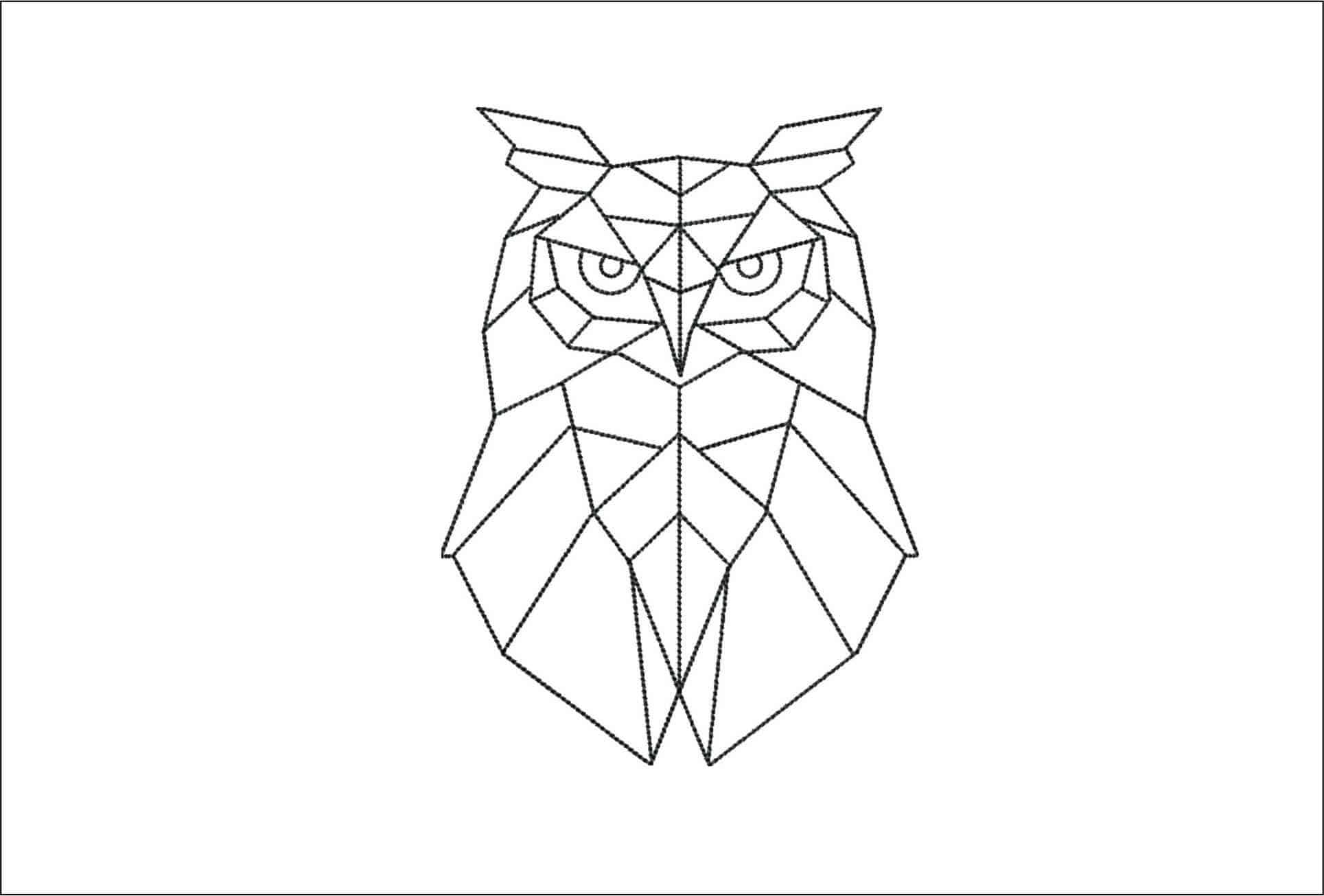 Owl Line drawing- Elegant embroidery design file - instant download