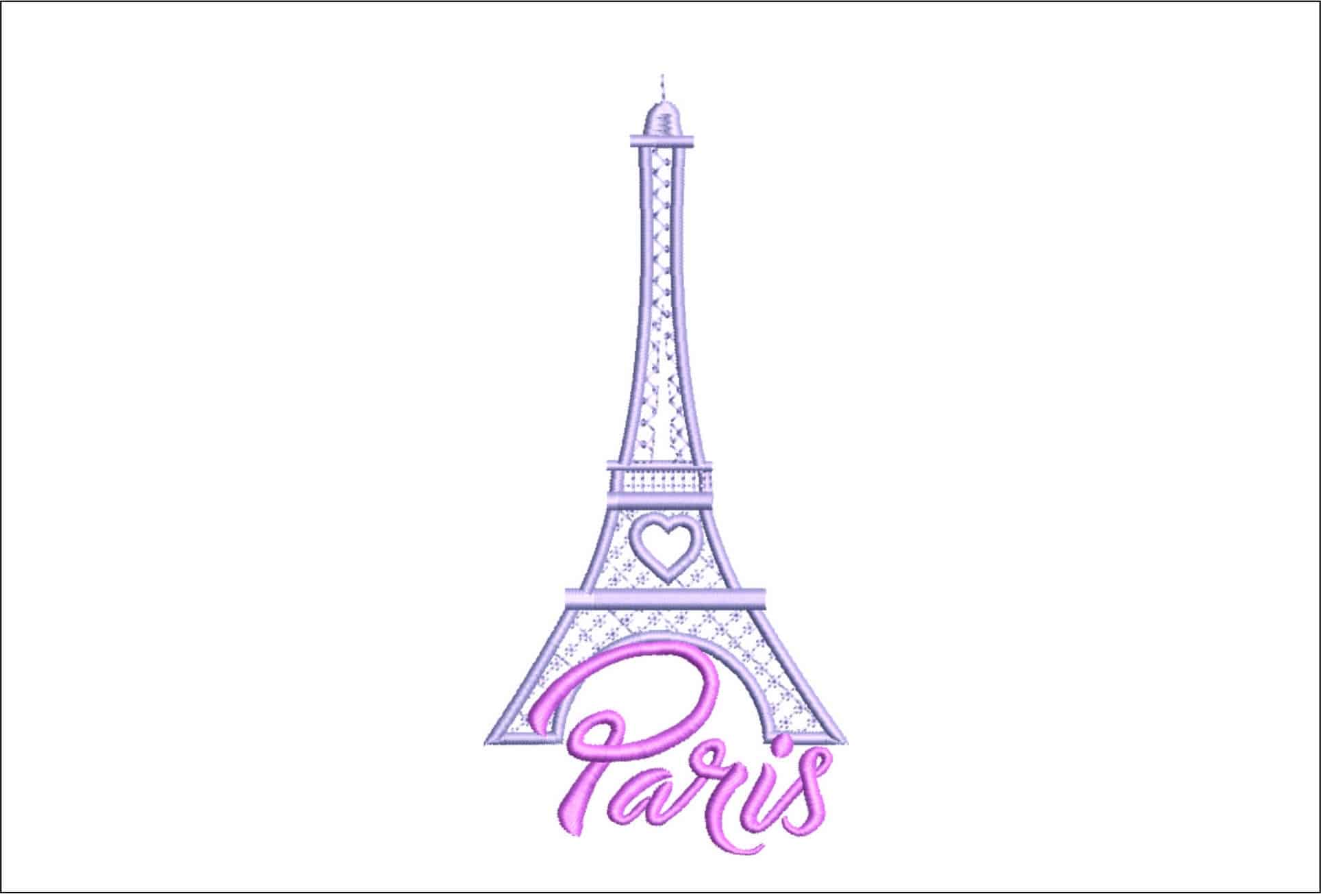 Paris Eifel Tower- Elegant embroidery design file - instant download