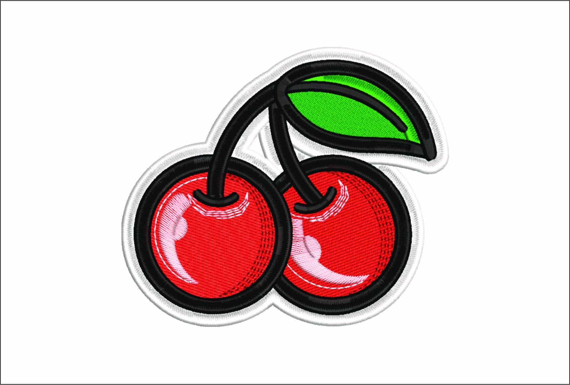 Perfect Pair of Cherries- Elegant embroidery design file - instant download