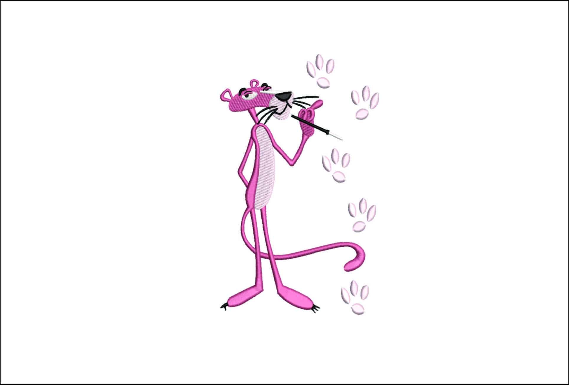 Pink Panther- Elegant embroidery design file - instant download