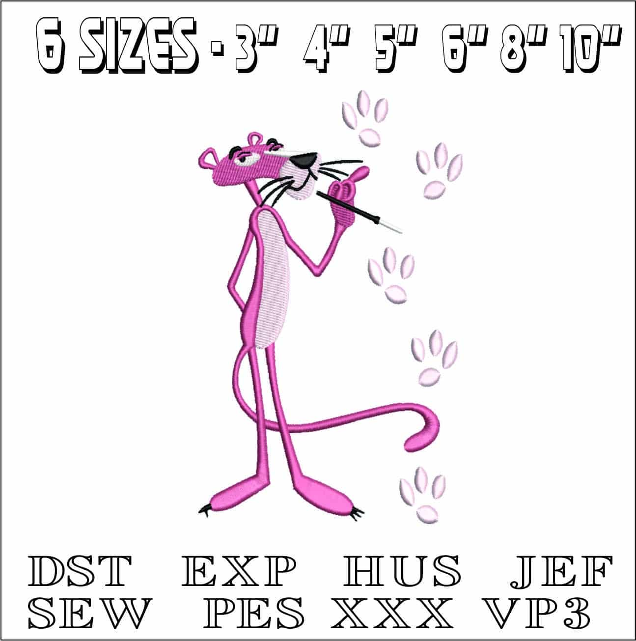 Pink Panther- Elegant embroidery design file - instant download — view 2