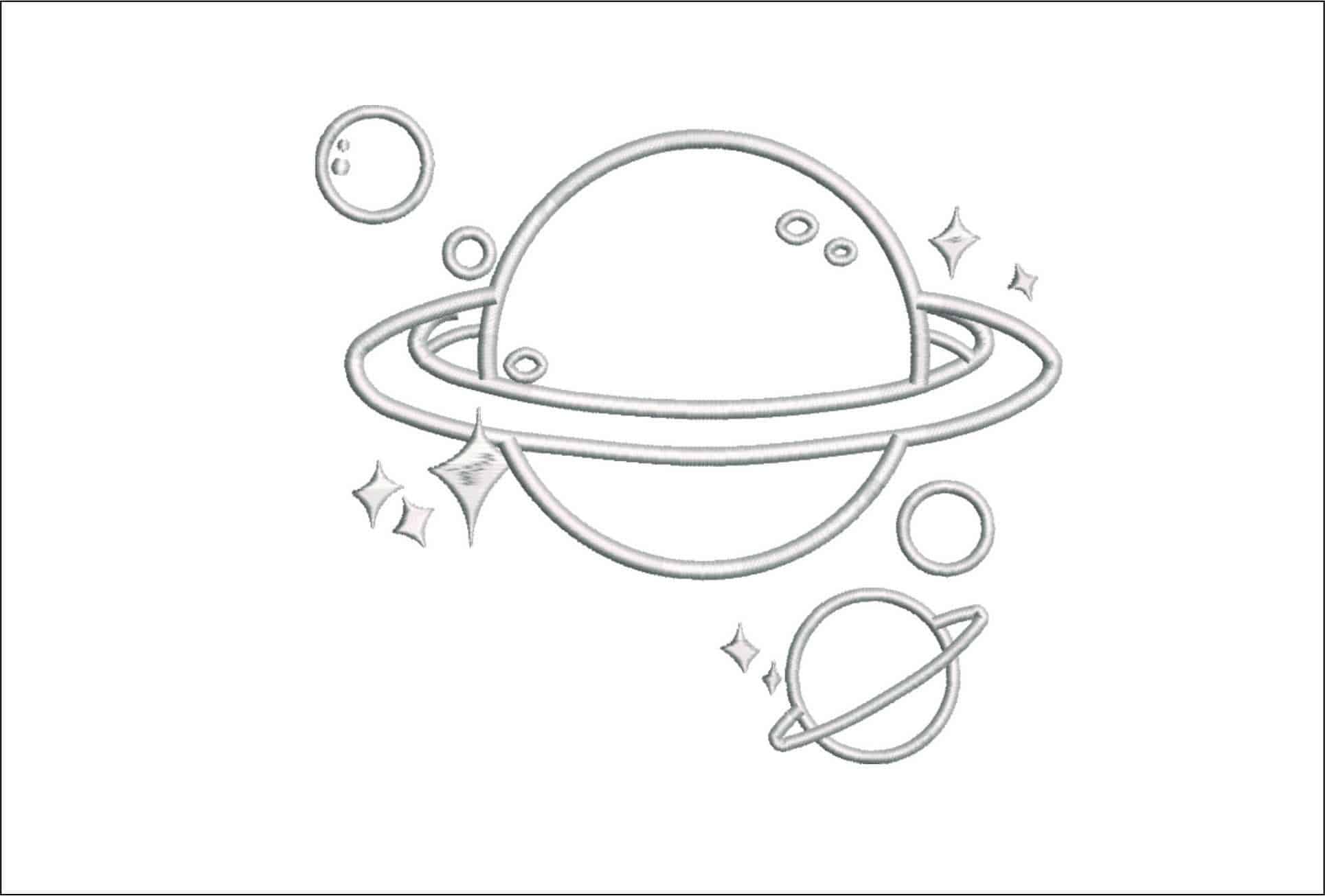 Planets for children- Elegant embroidery design file - instant download