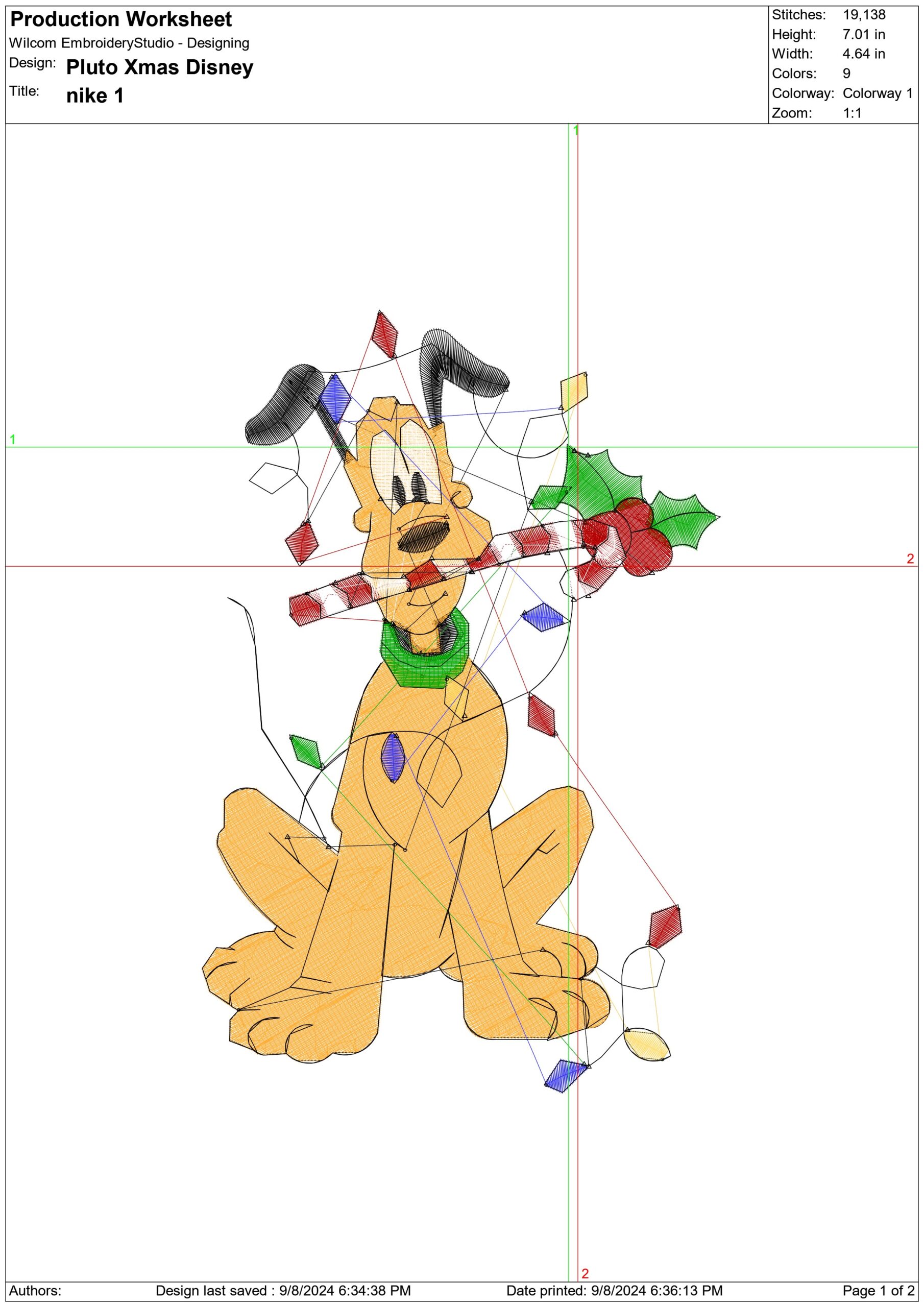 Pluto Xmas Disney- Elegant embroidery design file - instant download — view 4
