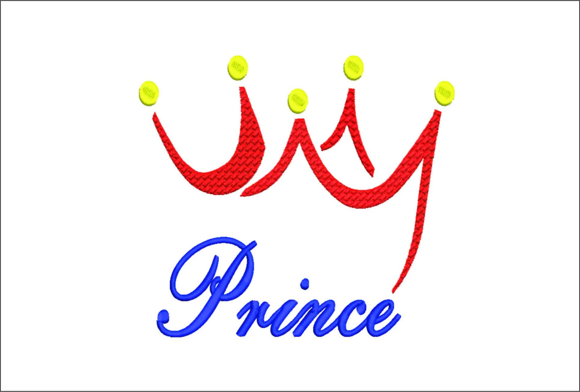 Prince with Crown- Elegant embroidery design file - instant download