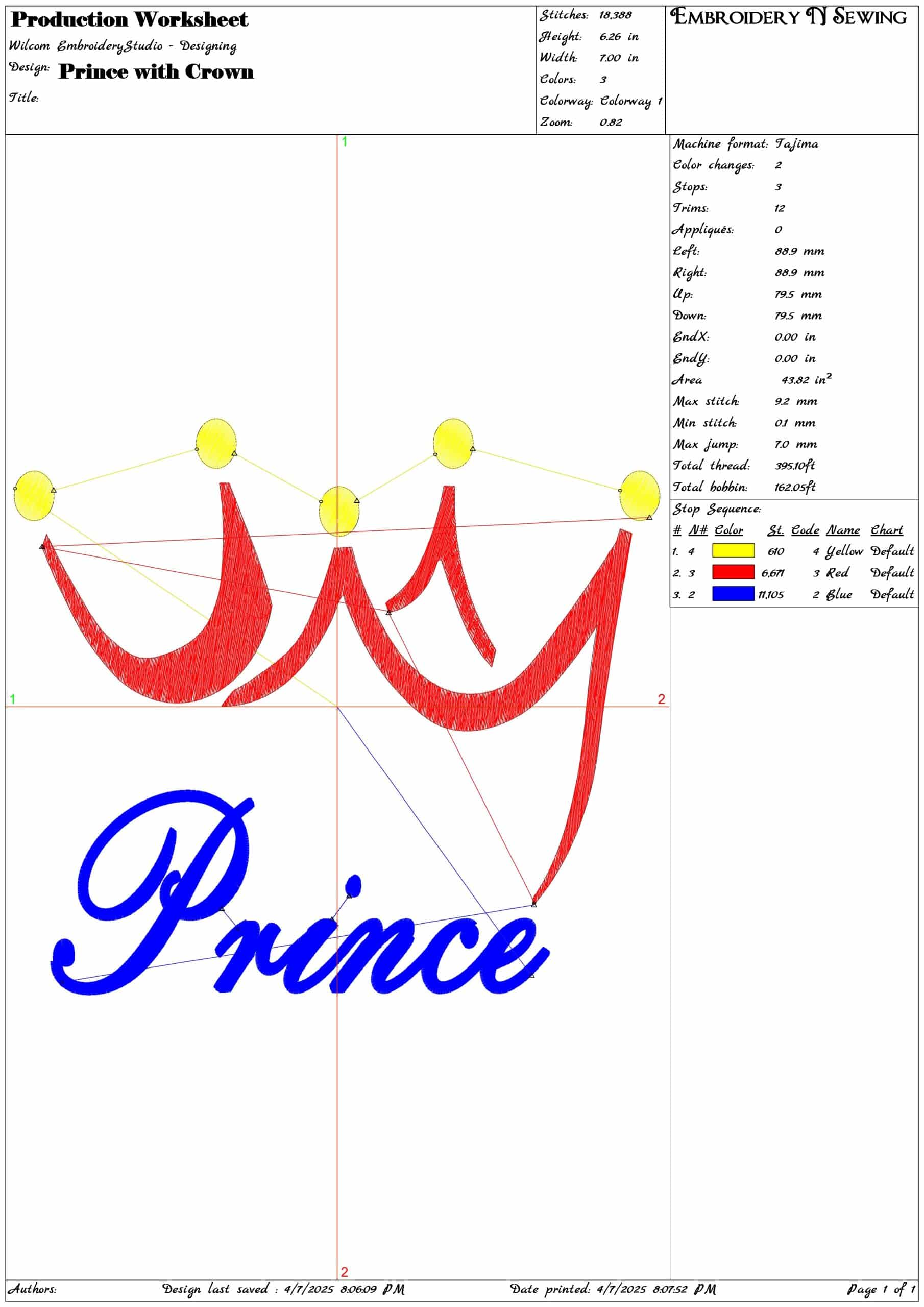 Prince with Crown- Elegant embroidery design file - instant download — view 3