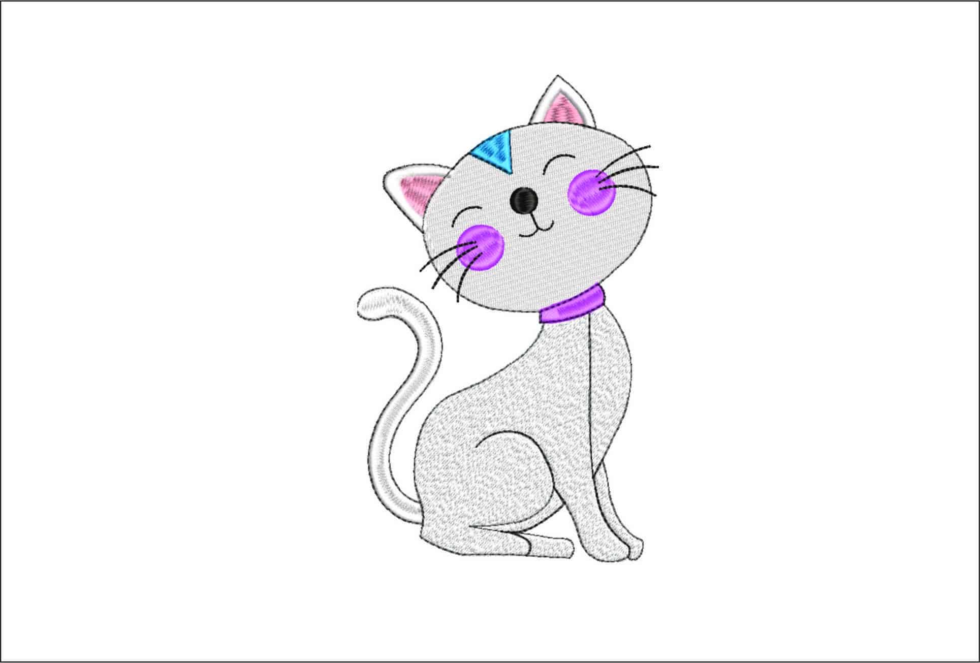 Proud Cat- Elegant embroidery design file - instant download