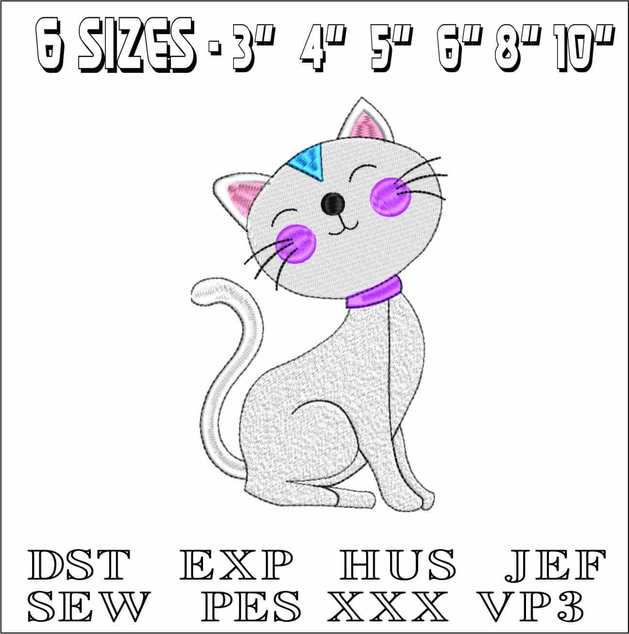 Proud Cat- Elegant embroidery design file - instant download — view 2