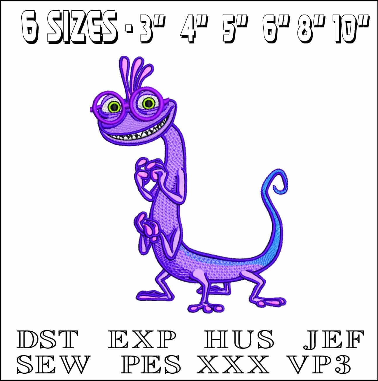 Randal Boggs - Monsters Inc- Elegant embroidery design file - instant download — view 2