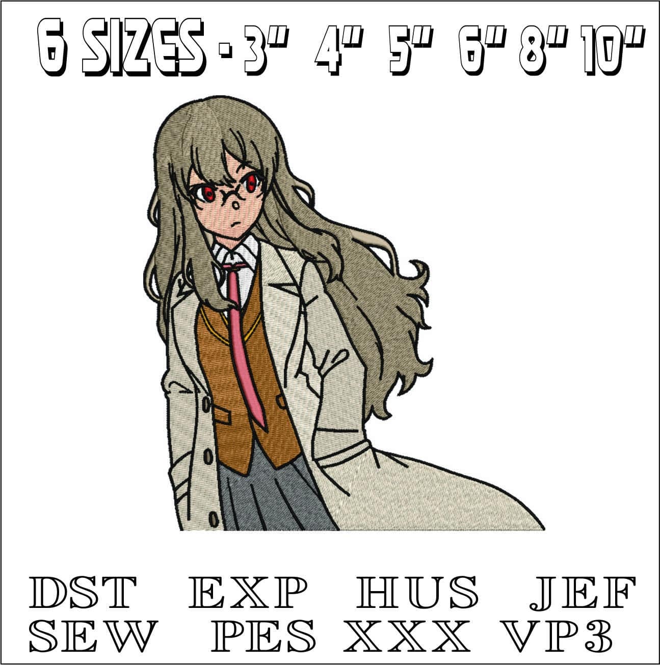 Rio Futaba - Anime- Elegant embroidery design file - instant download — view 2