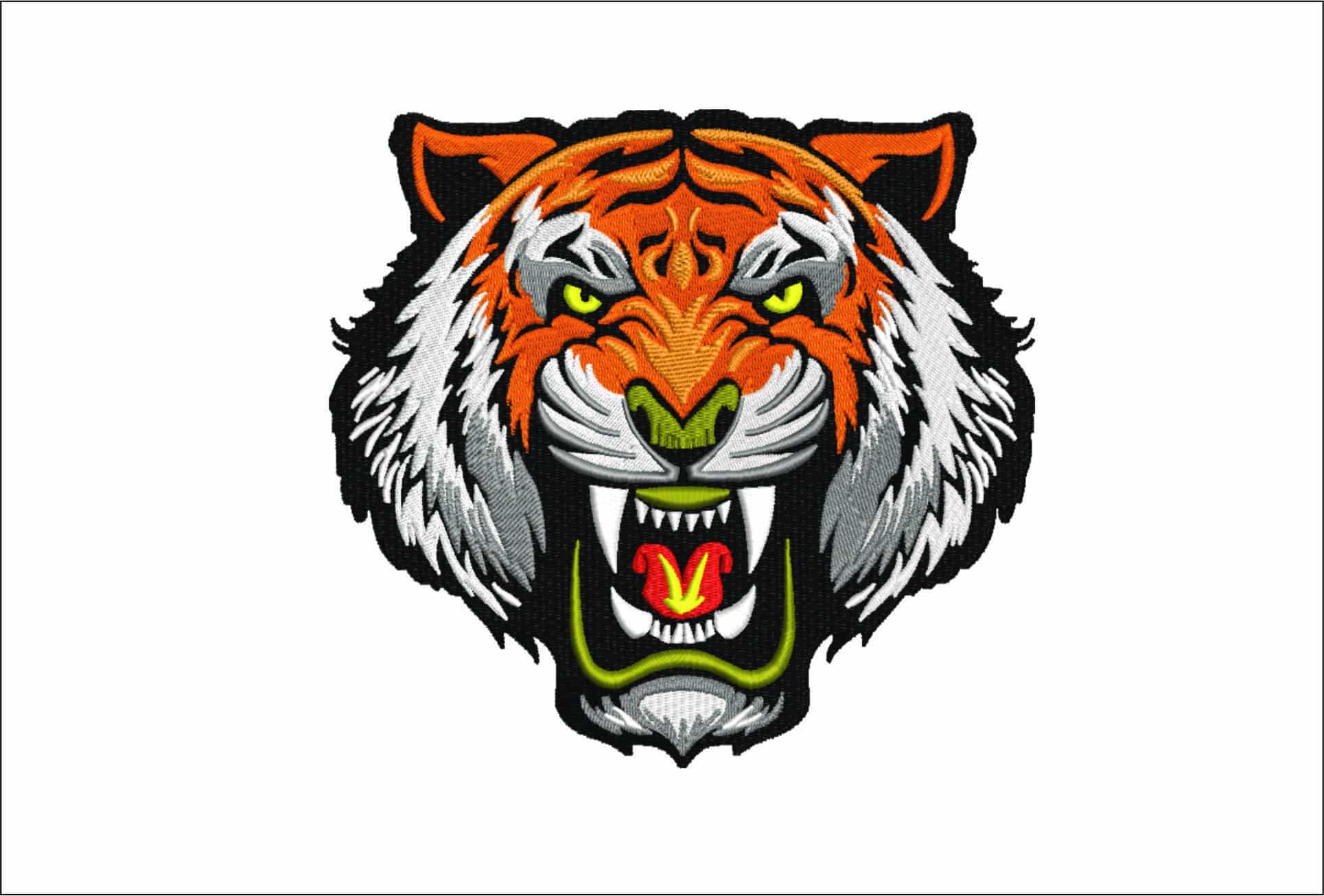 Roaring Tiger- Elegant embroidery design file - instant download