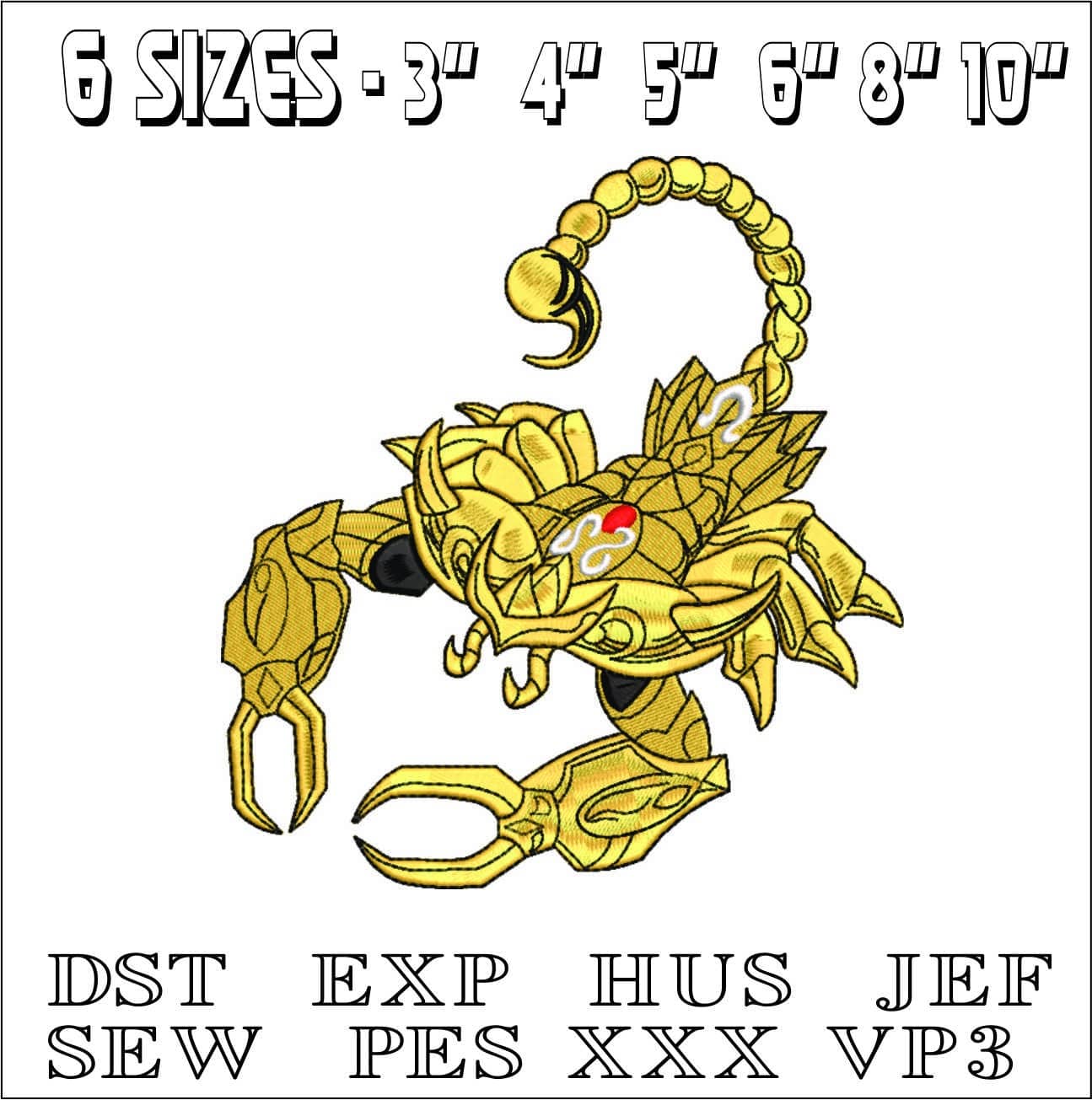 Scorpion- Elegant embroidery design file - instant download — view 2
