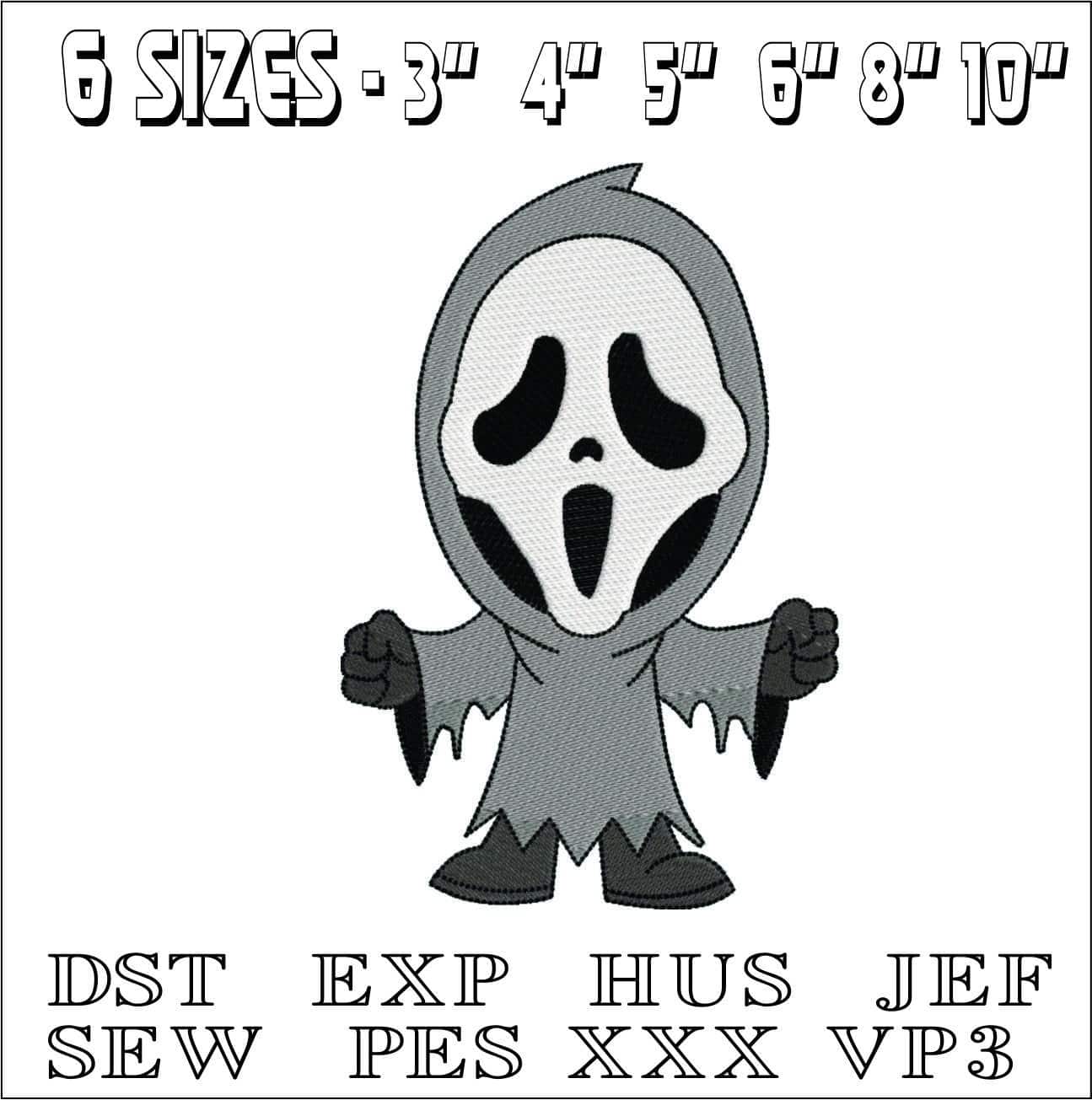 Scream Young- Elegant embroidery design file - instant download — view 2