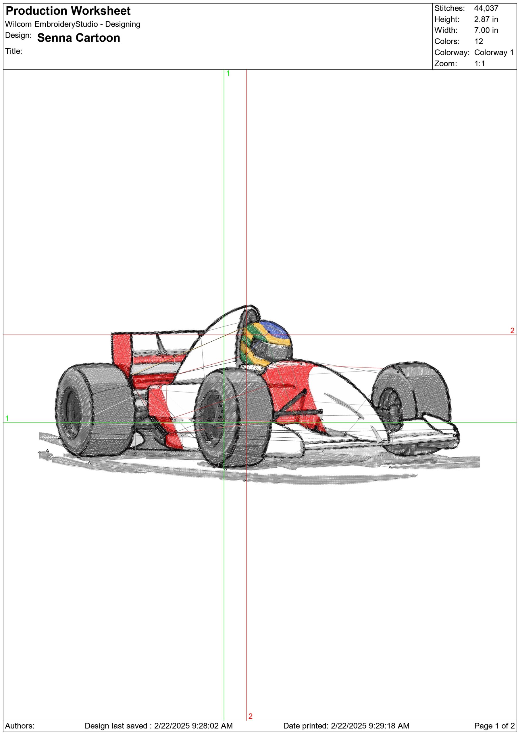Senna Cartoon- Elegant embroidery design file - instant download — view 3