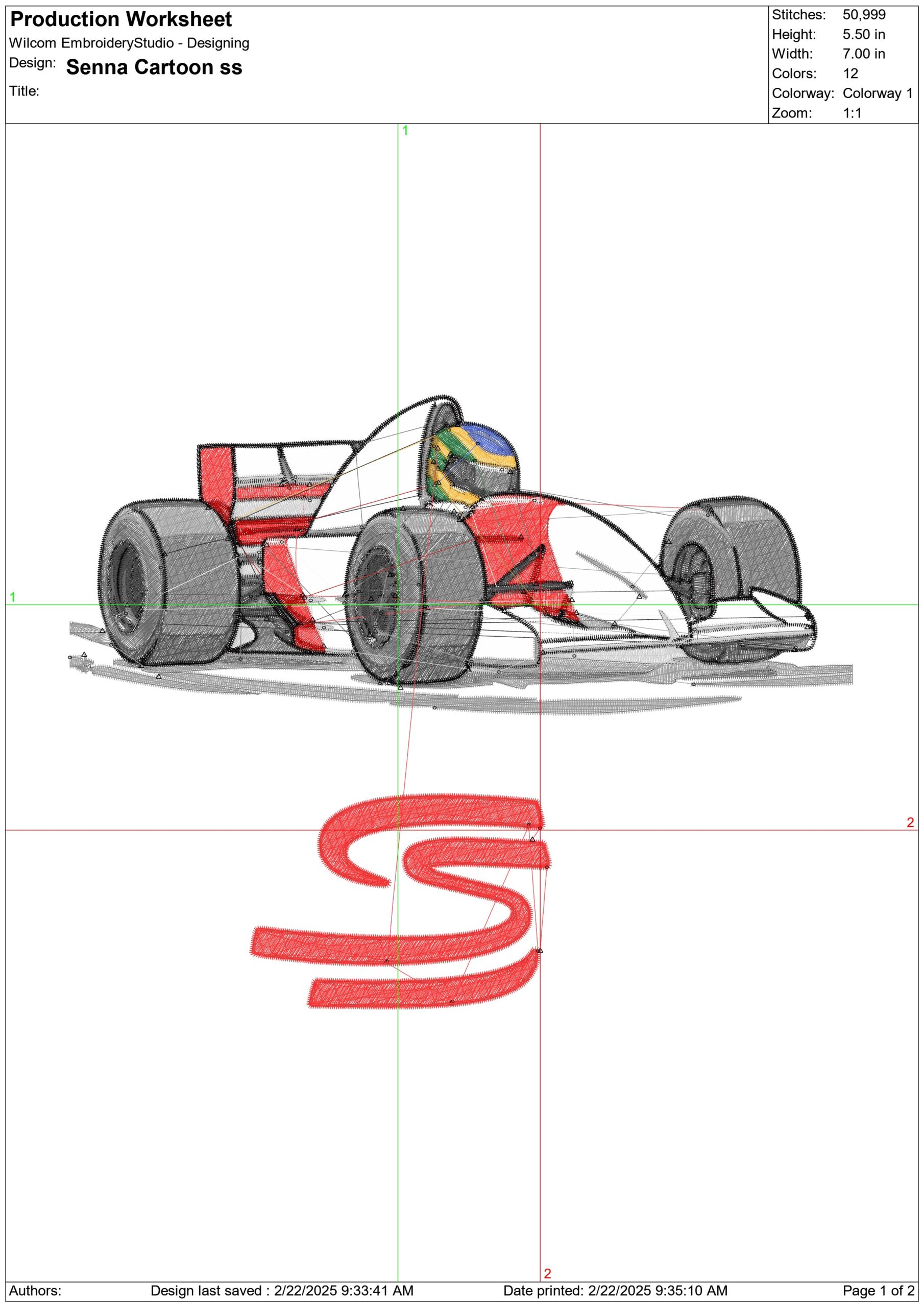 Senna Cartoon SS- Elegant embroidery design file - instant download — view 4