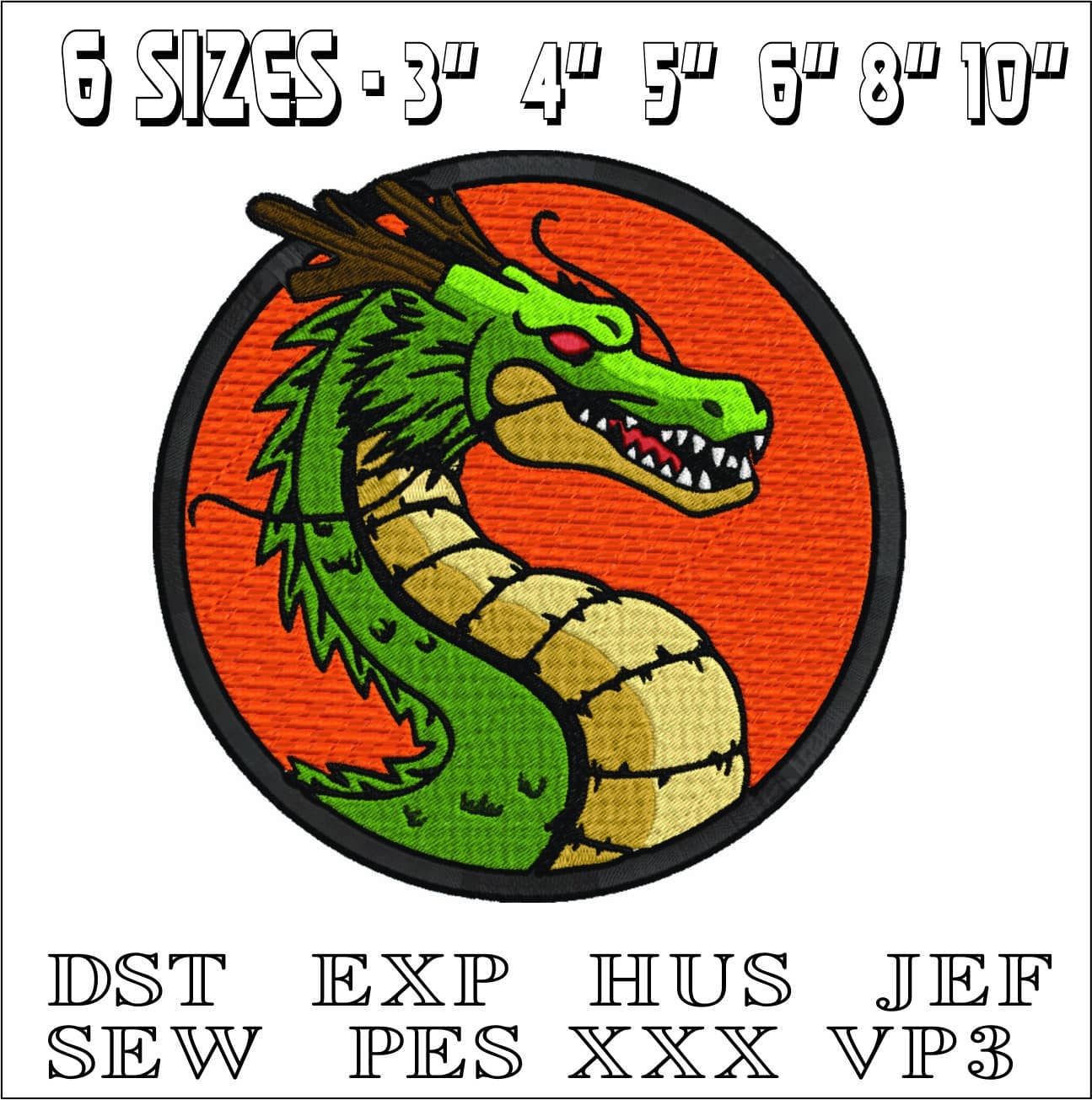 Shenron Dragon- Elegant embroidery design file - instant download — view 2