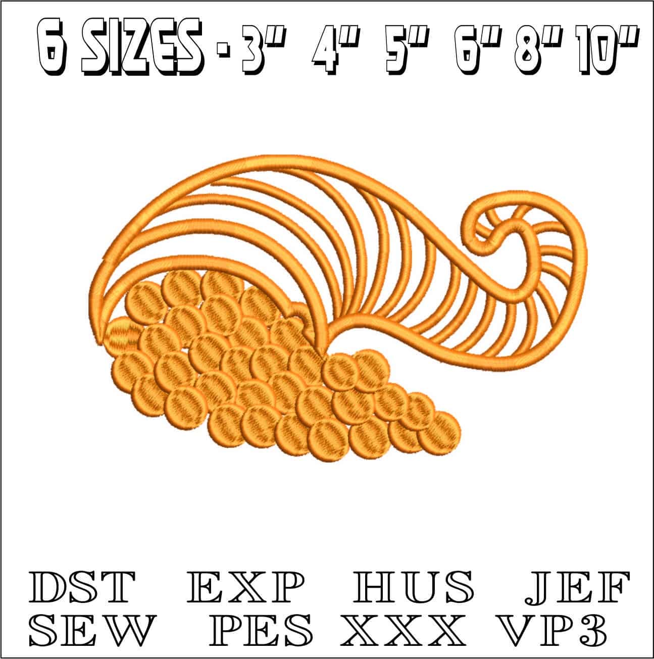 Shell basic- Elegant embroidery design file - instant download — view 2
