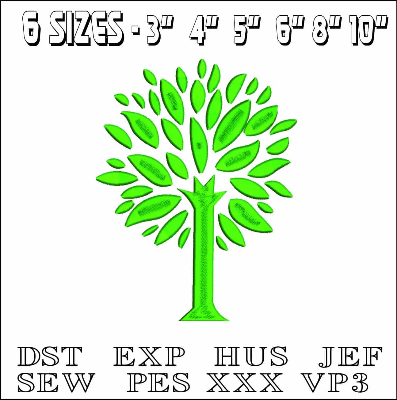 Simple Tree- Elegant embroidery design file - instant download — view 2