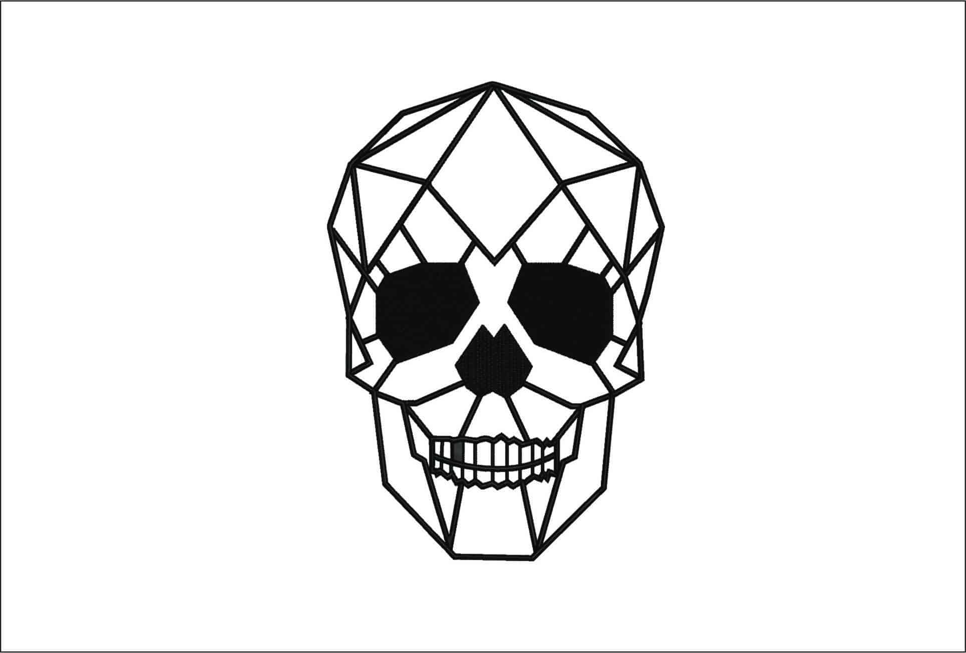 Skull Line art- Elegant embroidery design file - instant download