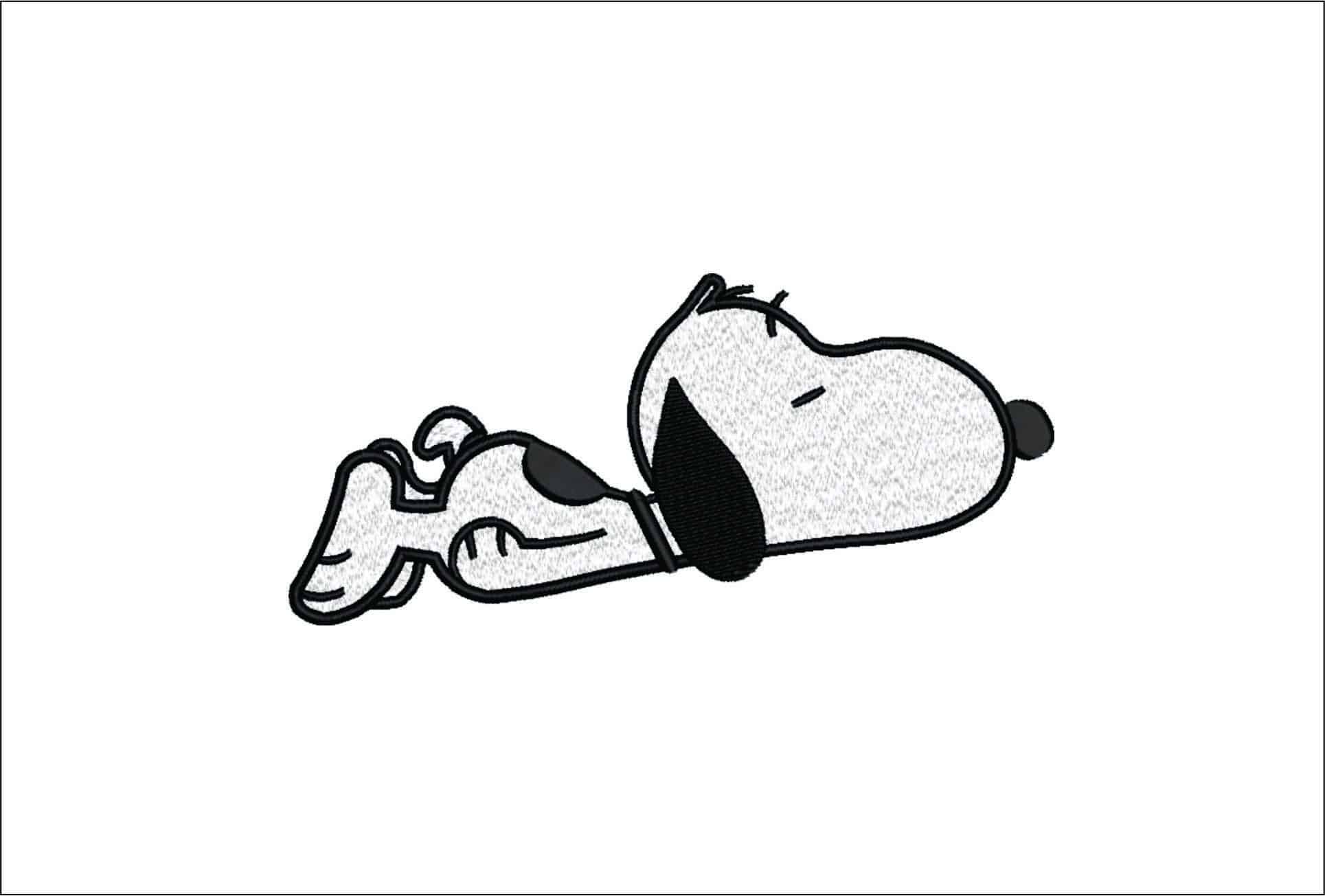 Snoopy Asleep- Elegant embroidery design file - instant download