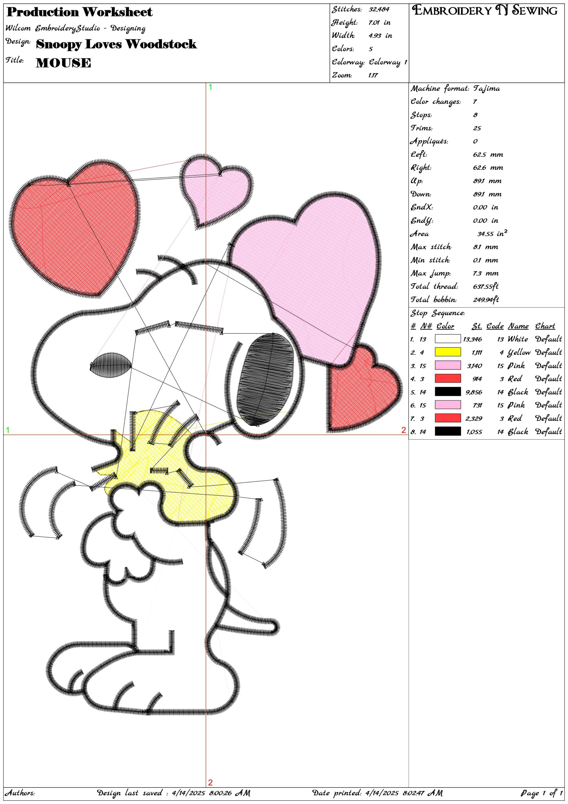 Snoopy Loves Woodstock- Elegant embroidery design file - instant download — view 3