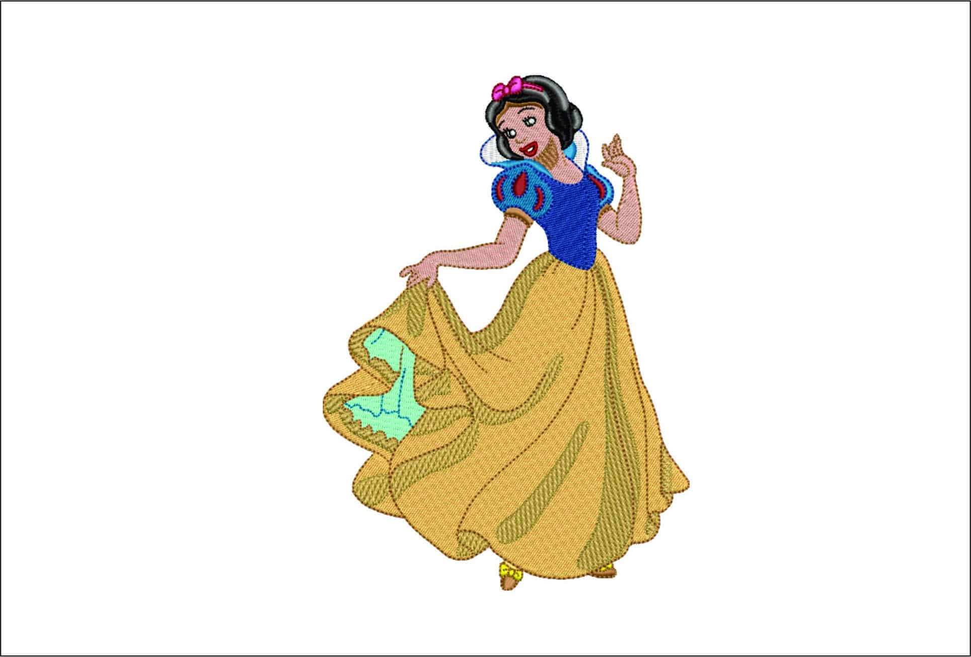 Snow White- Elegant embroidery design file - instant download