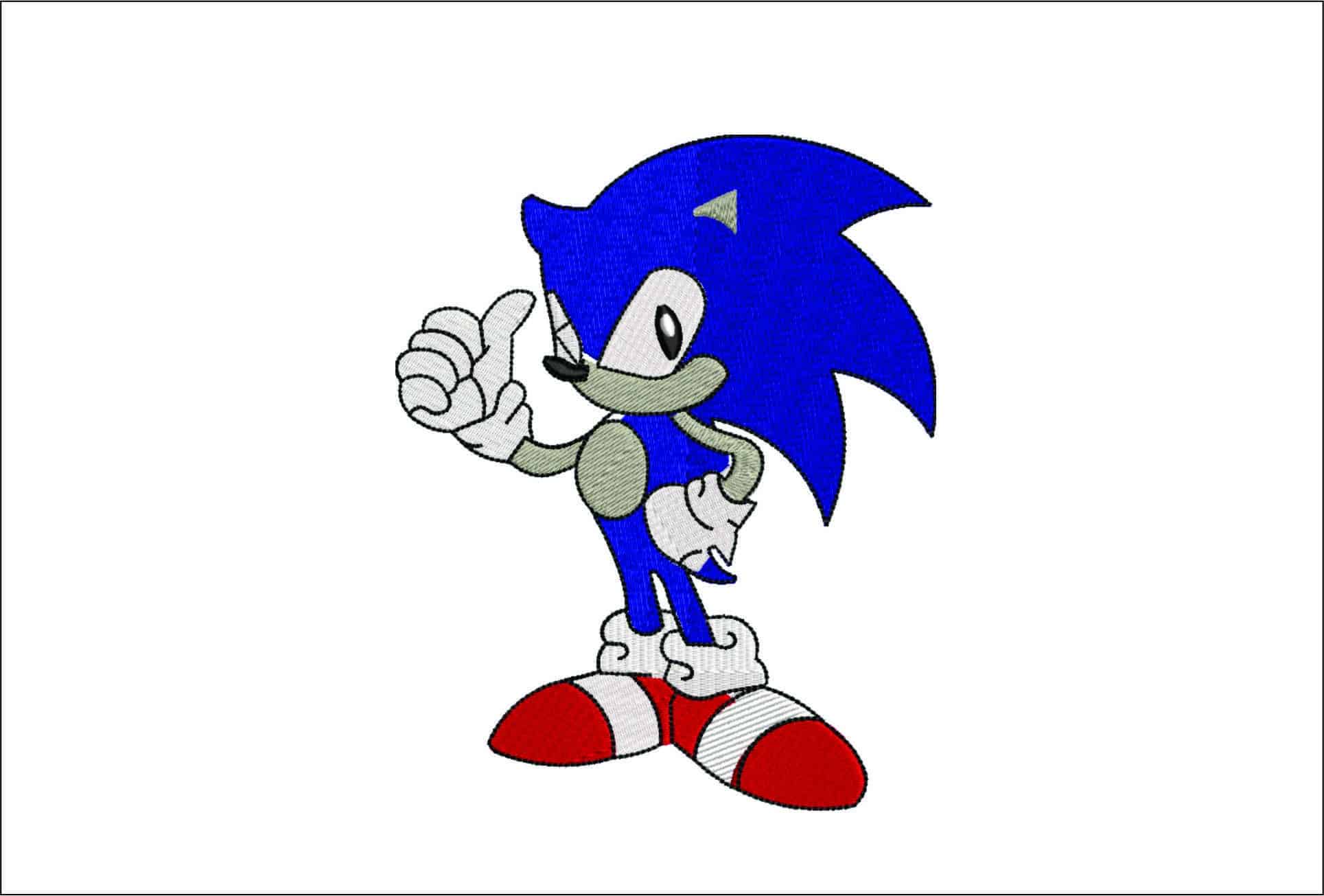 Sonic the Hedgehog- Elegant embroidery design file - instant download