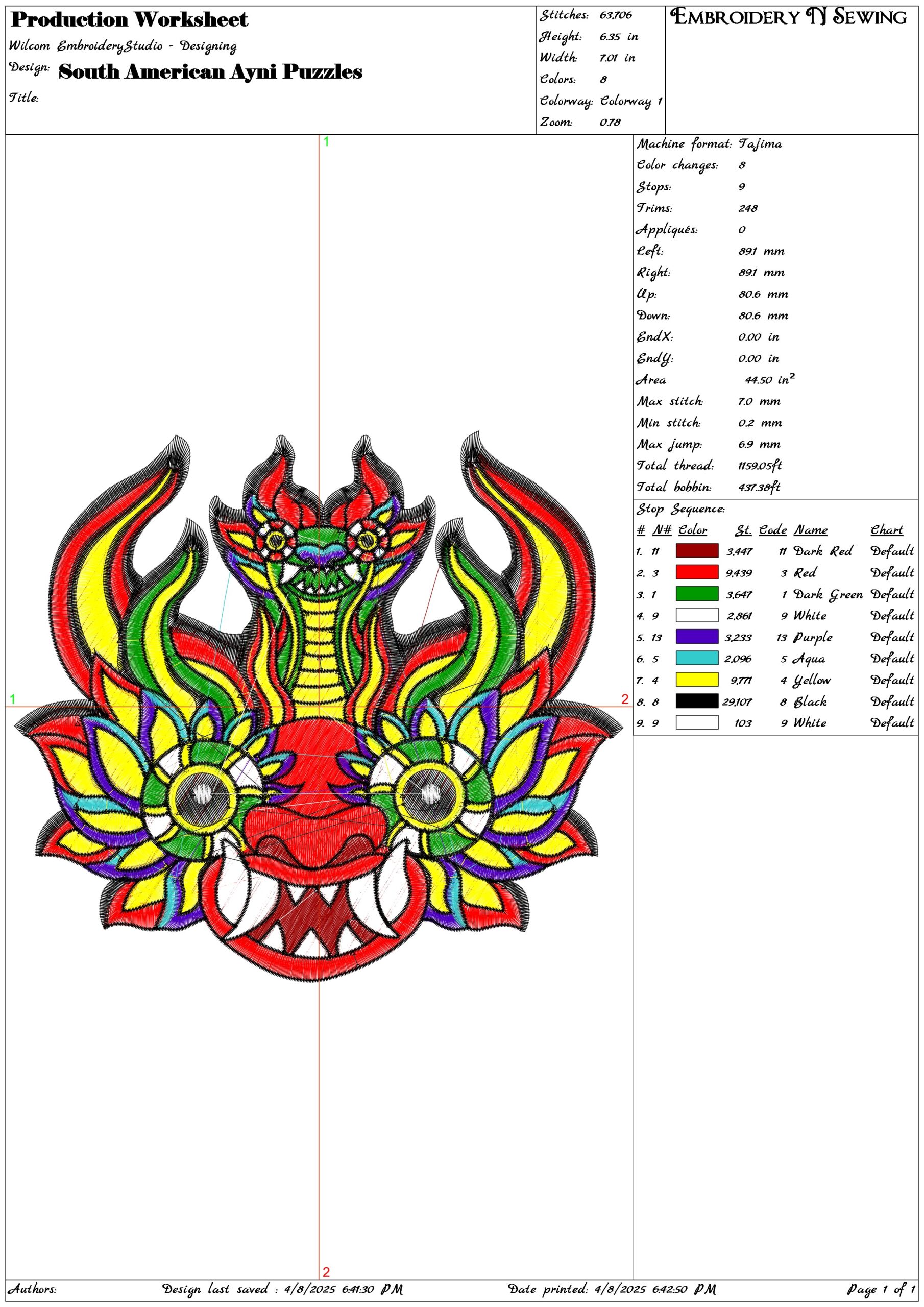 South American Ayni Puzzles- Elegant embroidery design file - instant download — view 3