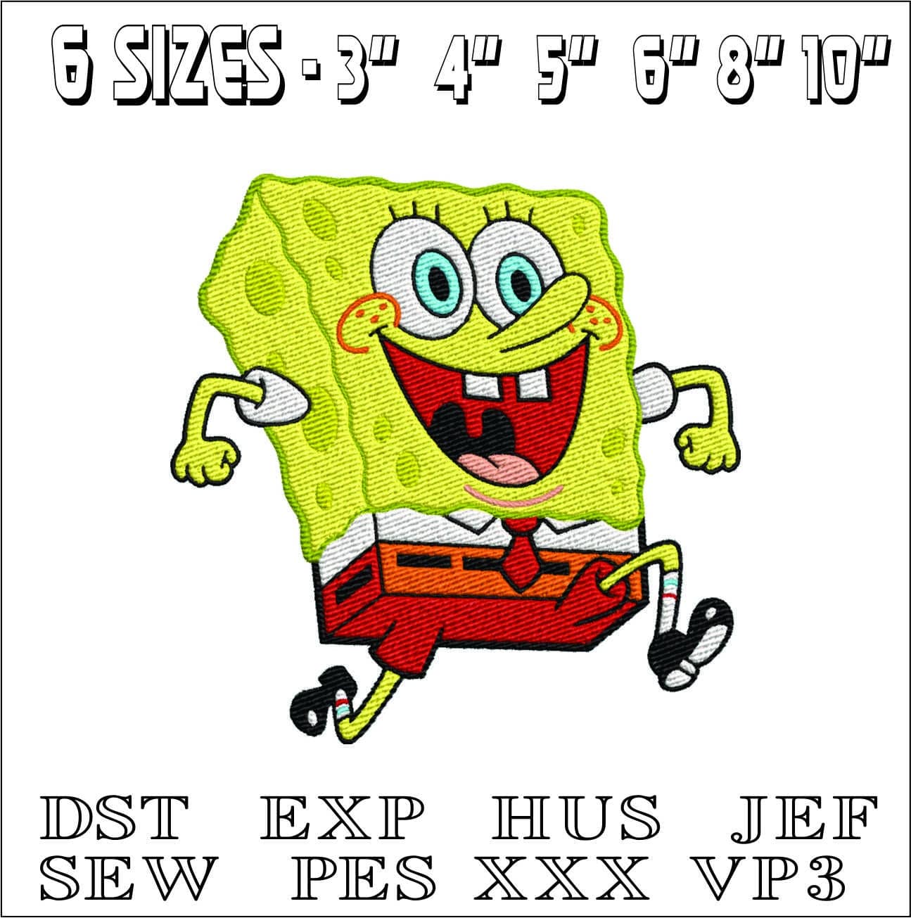 Sponge bob- Elegant embroidery design file - instant download — view 2