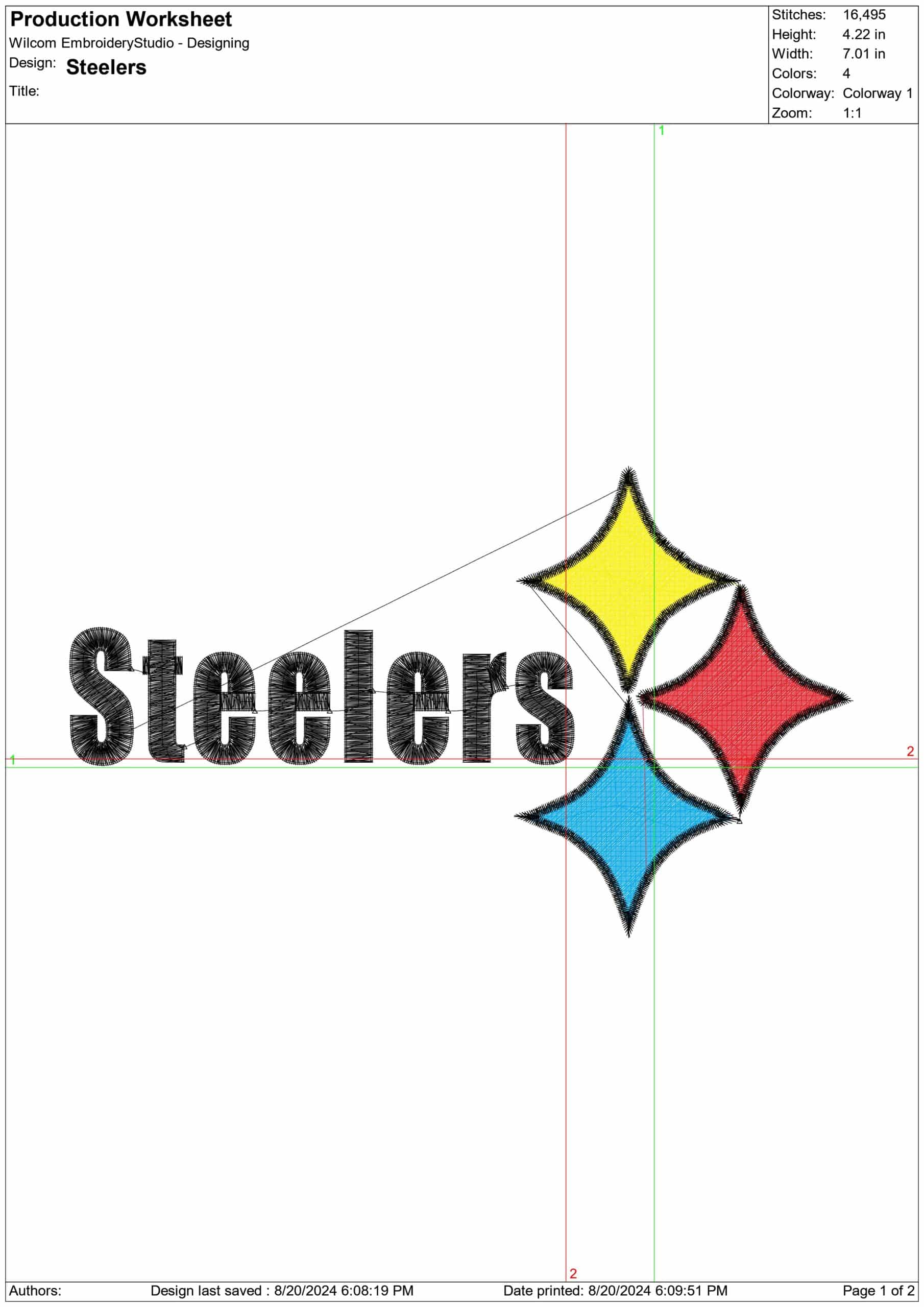 Steelers- Elegant embroidery design file - instant download — view 3
