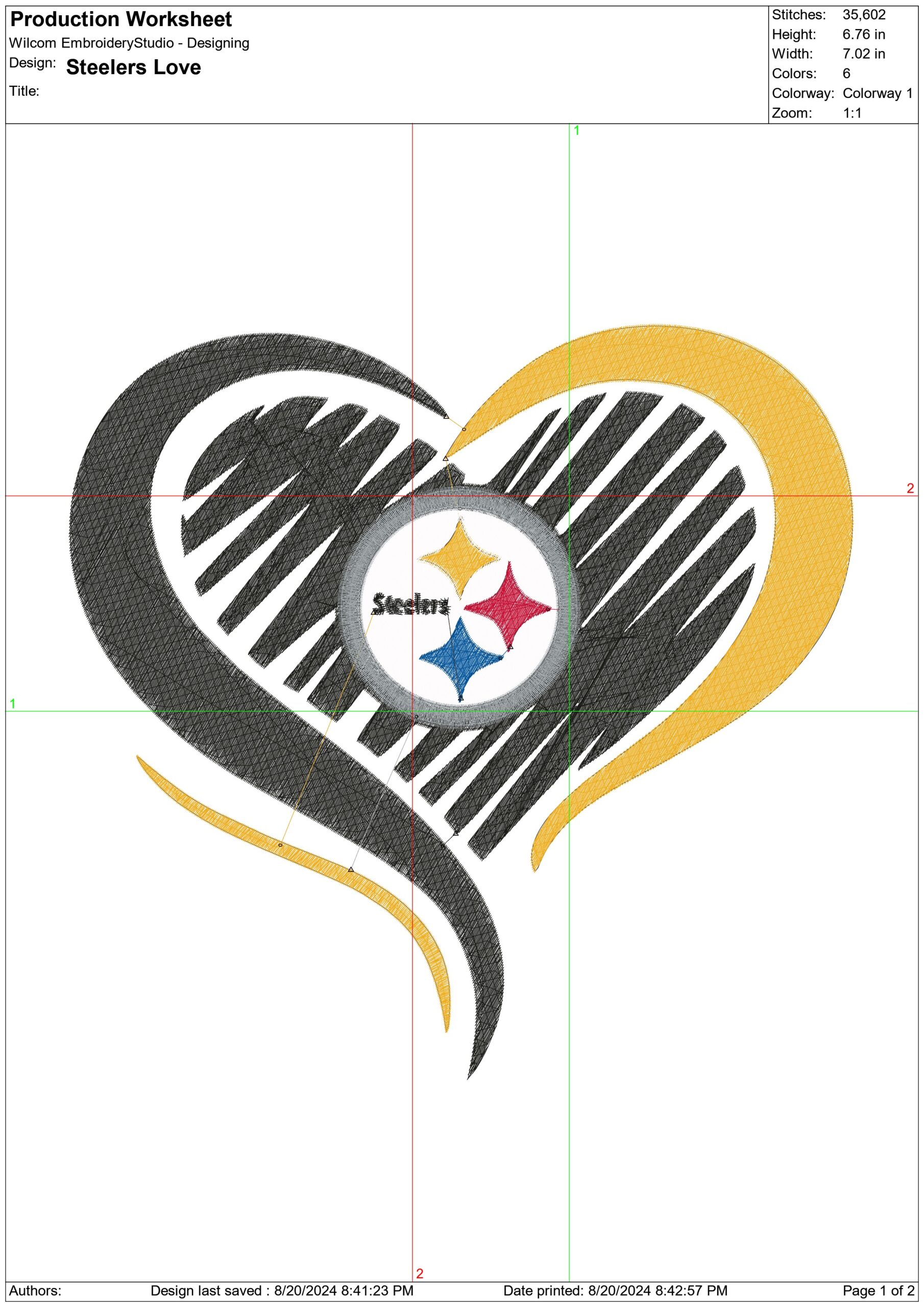 Steelers Love- Elegant embroidery design file - instant download — view 3